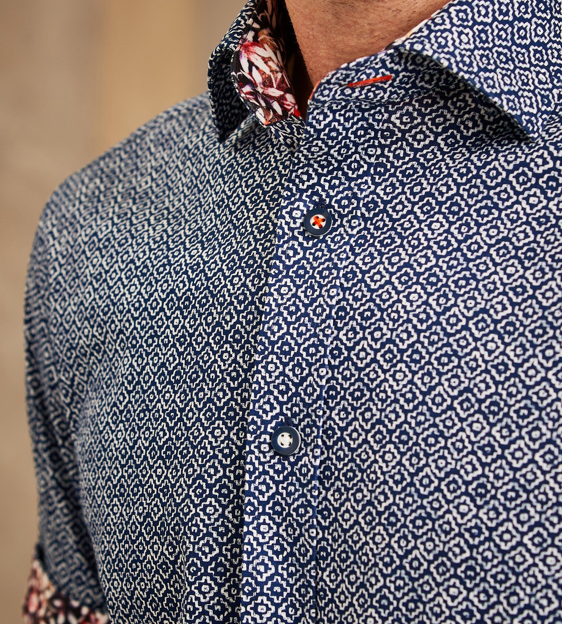 Modern Fit 360° Stretch Geo Print Soft Touch Short-Sleeve Sport Shirt sold by Tip Top product image thumbnail 2