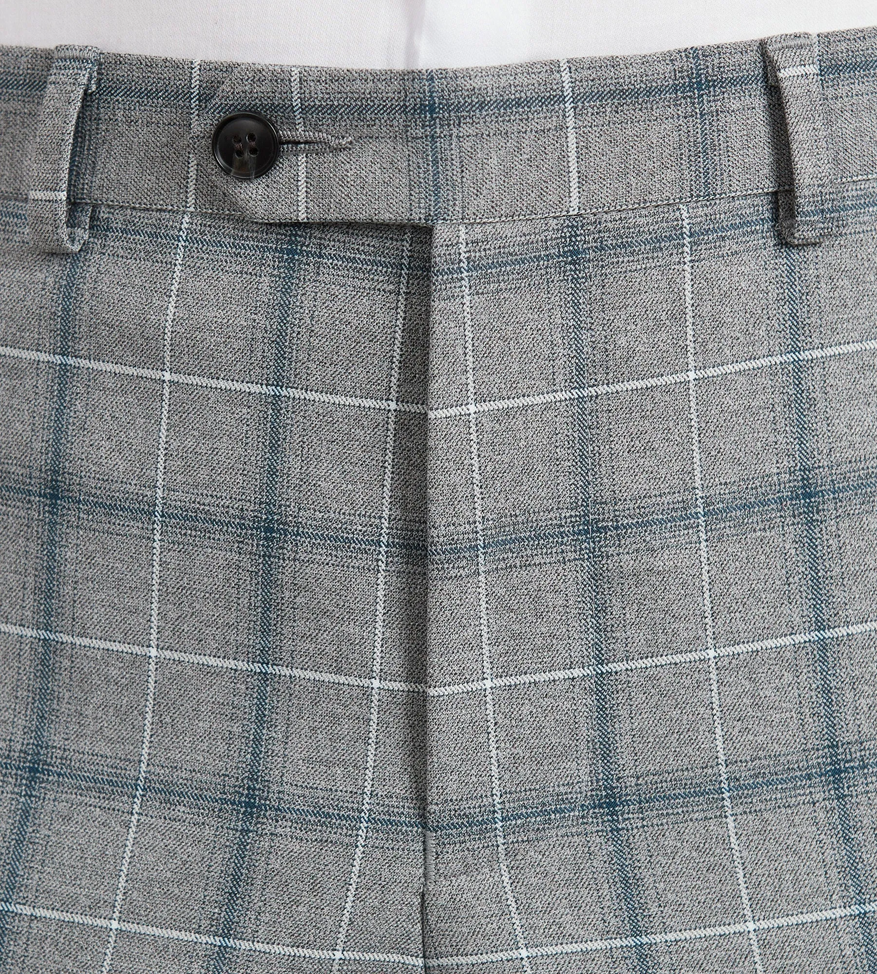 Slim Fit Grey Plaid Suit Pants sold by Tip Top product image thumbnail 2