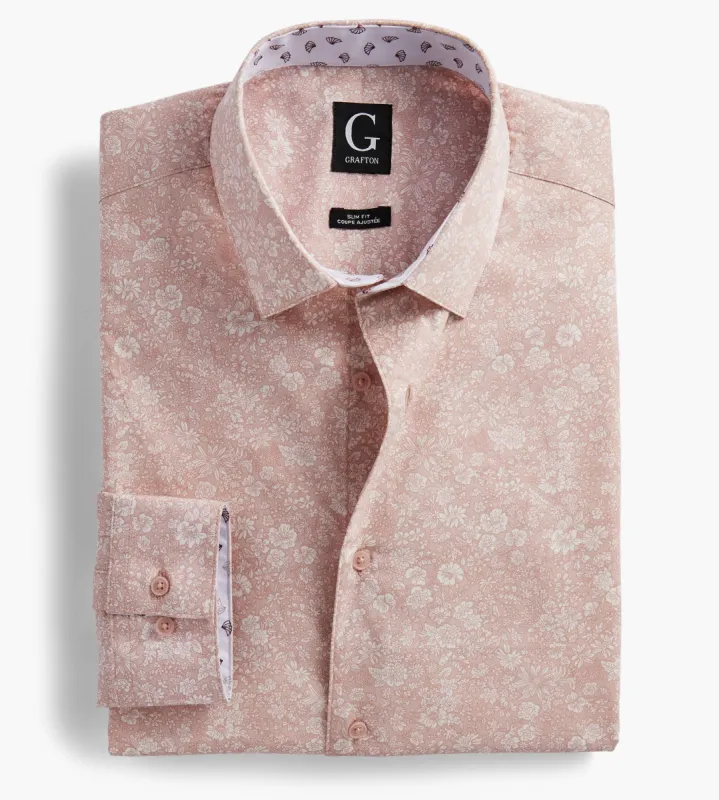 Slim Fit Floral Print Performance Dress Shirt sold by Tip Top
