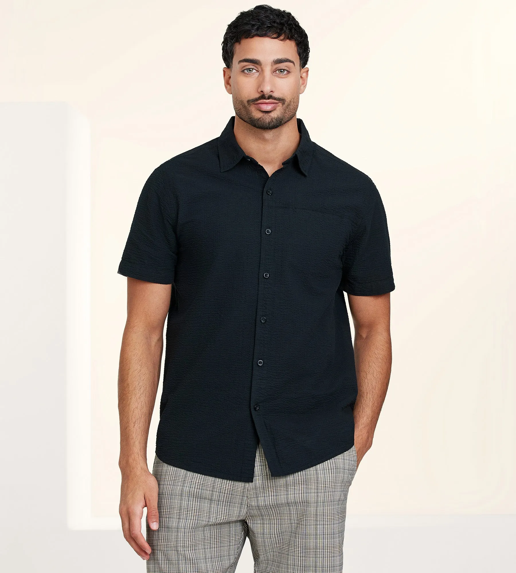 Modern Fit Short Sleeve Seersucker Sport Shirt sold by Tip Top
