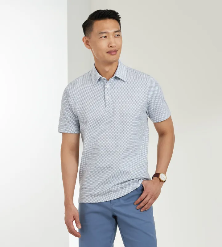 Modern Fit Short Sleeve Printed Cotton Polo sold by Tip Top