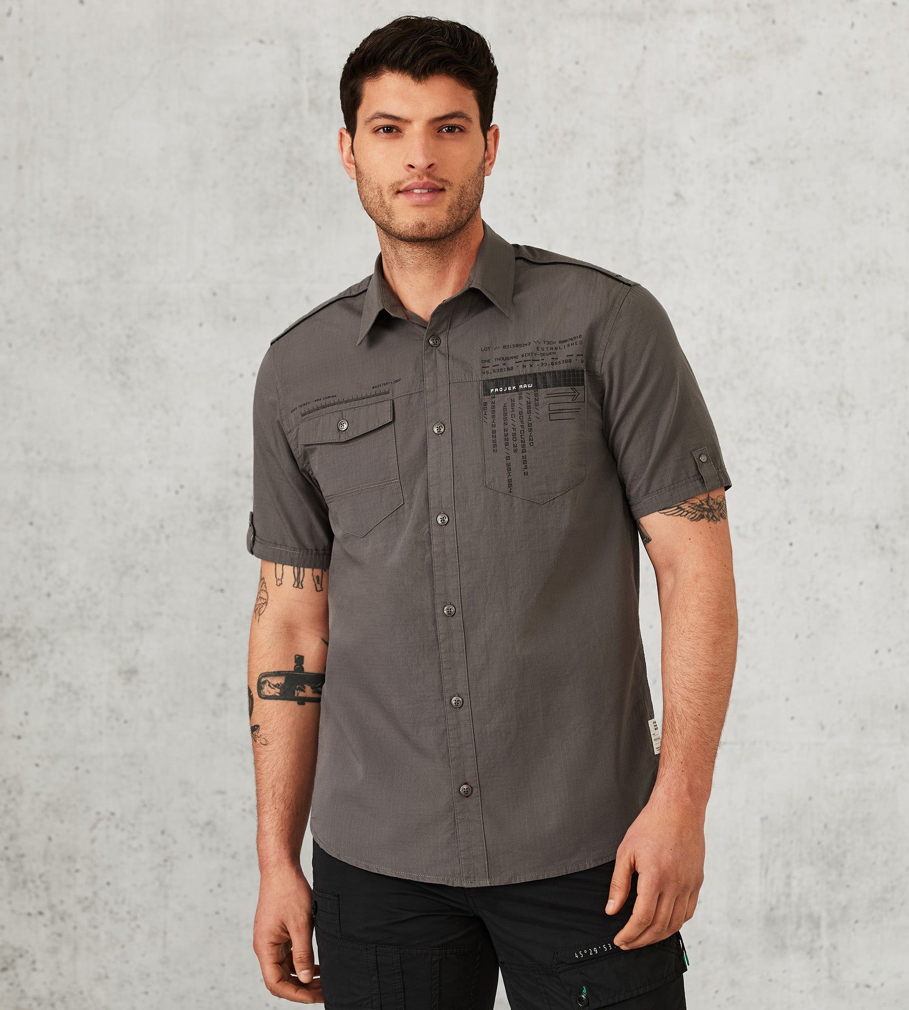 Modern Fit Short-Sleeve Solid Textured Sport Shirt sold by Tip Top product image thumbnail 3