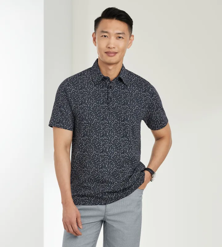 Modern Fit Short Sleeve Printed Cotton Polo sold by Tip Top