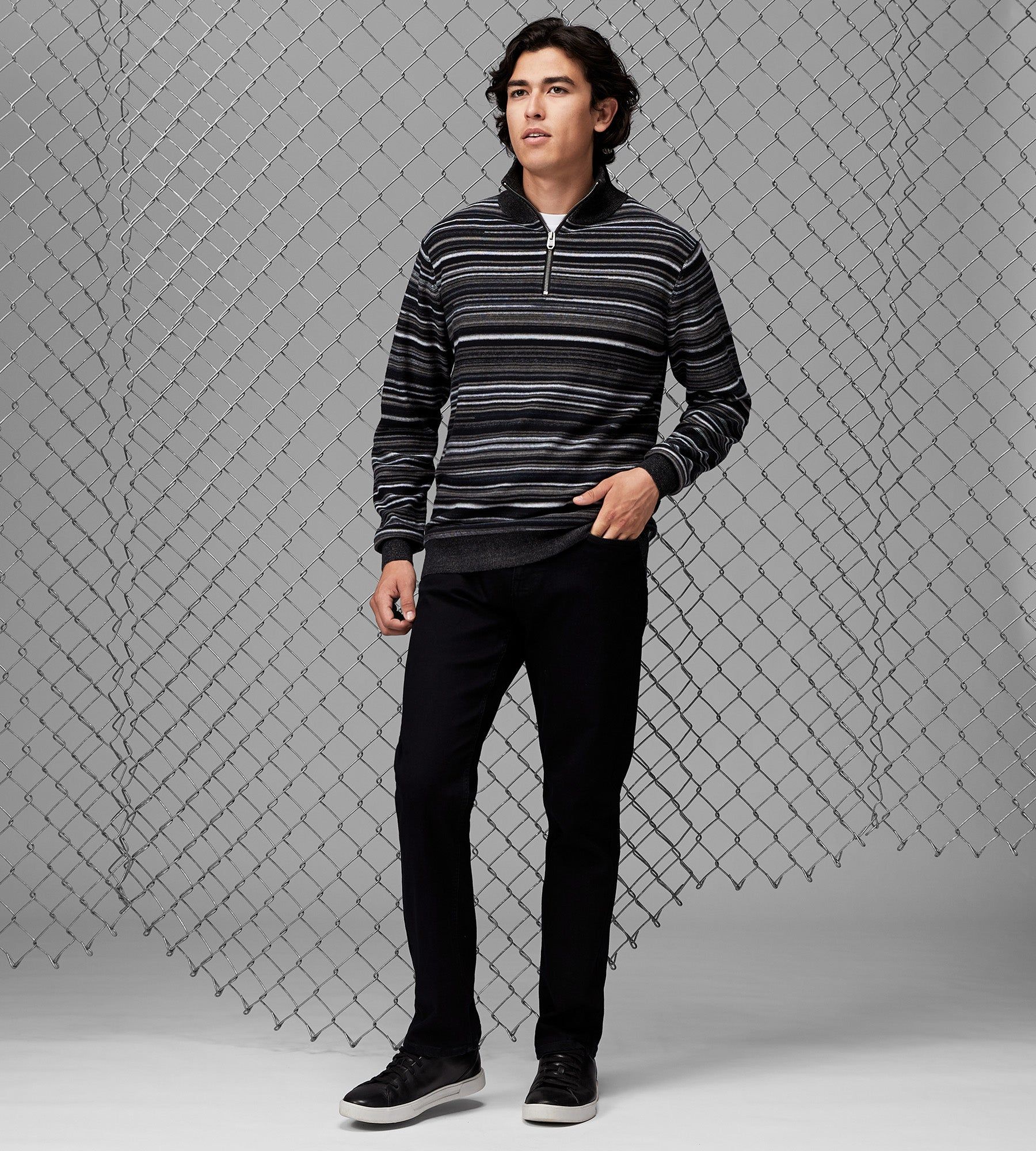 Modern Fit Quarter-Zip Mock Neck Sweater sold by Tip Top product image thumbnail 3