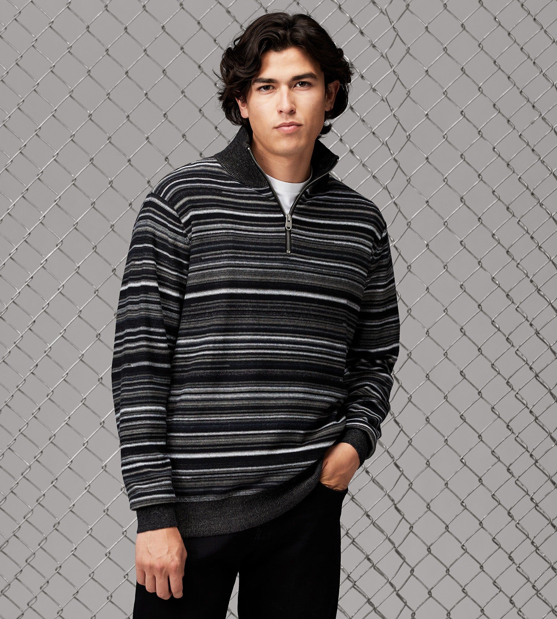 Modern Fit Quarter-Zip Mock Neck Sweater sold by Tip Top