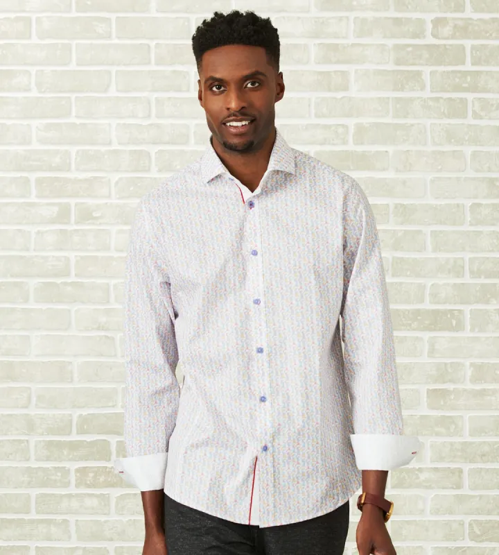 Modern Fit Long-Sleeve Toucan Print Sport Shirt sold by Tip Top