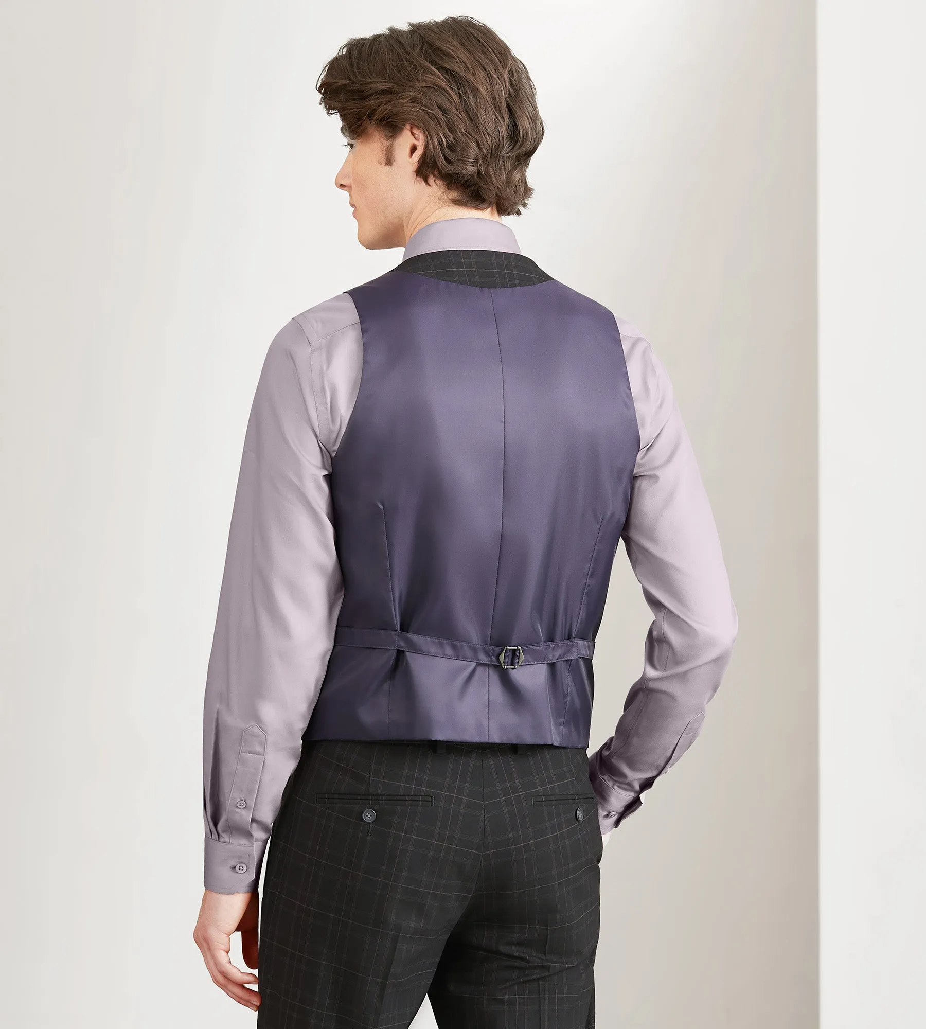 Black Plaid Suit Vest sold by Tip Top product image thumbnail 2