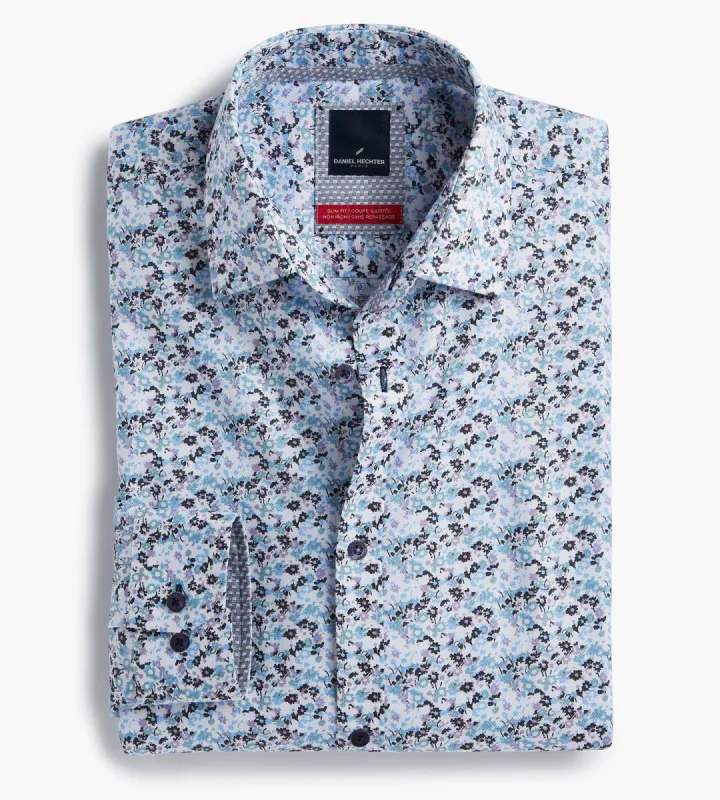 Slim Fit Stretch Non-Iron Floral Print Dress Shirt sold by Tip Top
