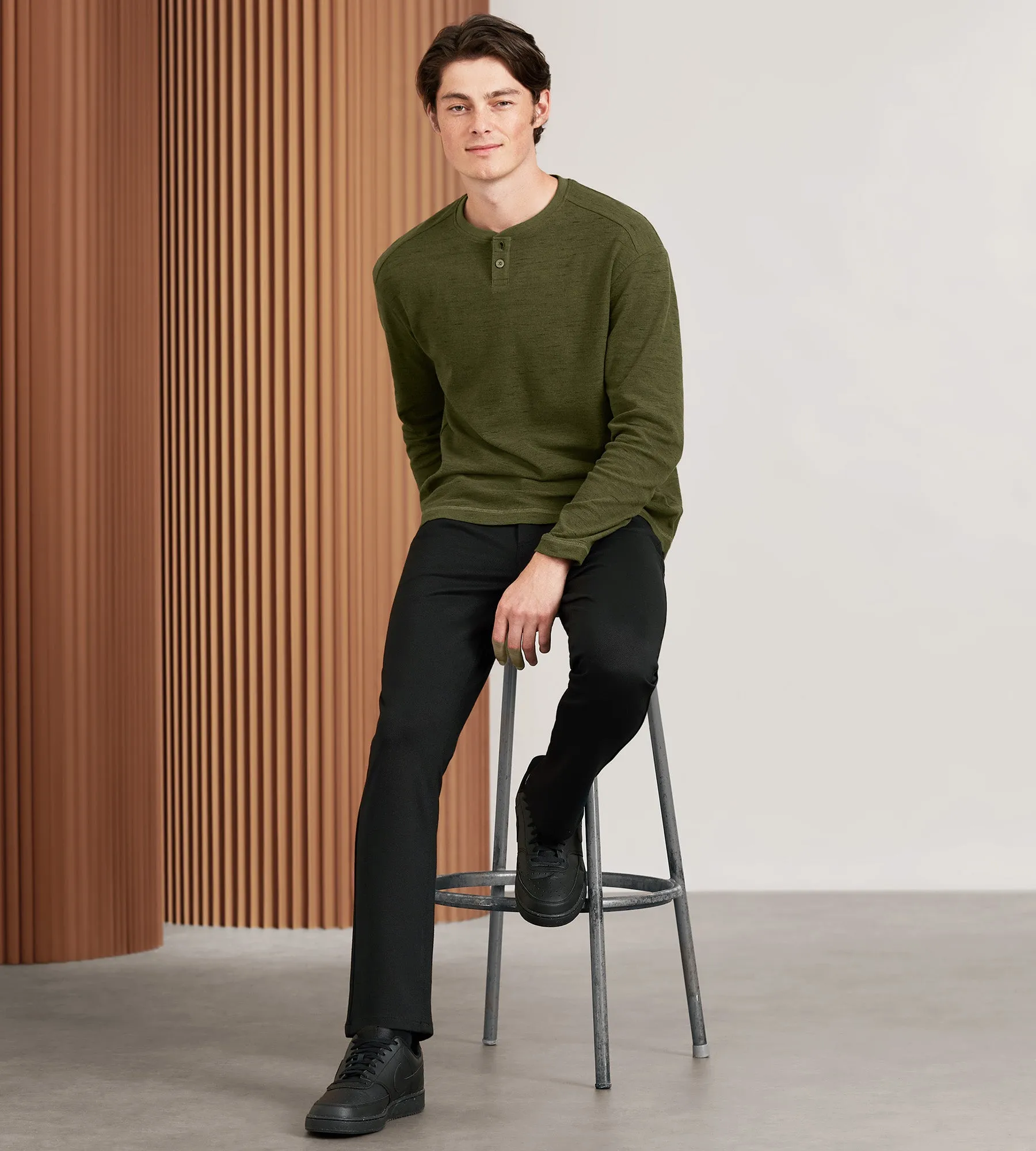 Modern Fit Long Sleeve Waffle Knit Henley sold by Tip Top product image thumbnail 3