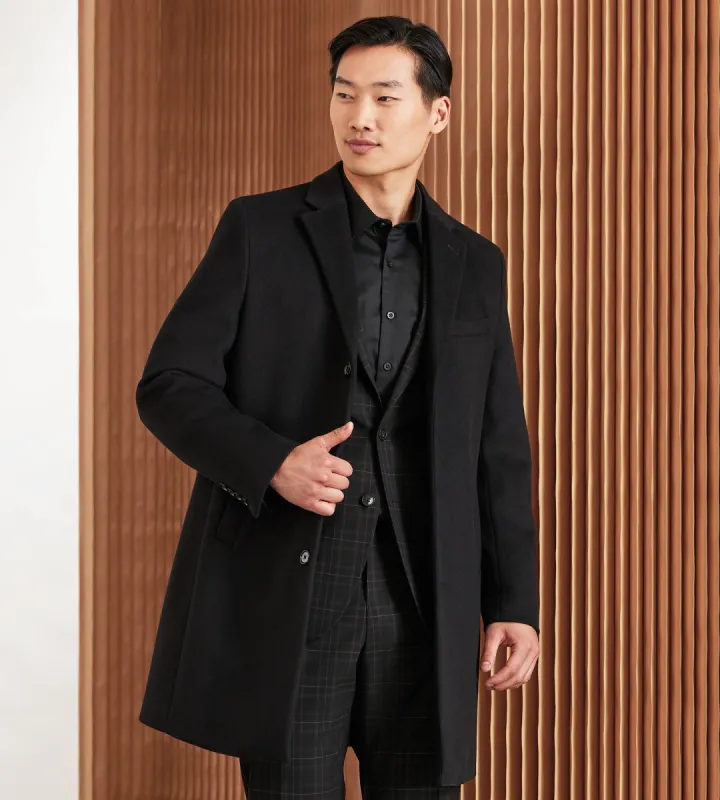 Modern Fit Water-Resistant Long Wool Coat sold by Tip Top