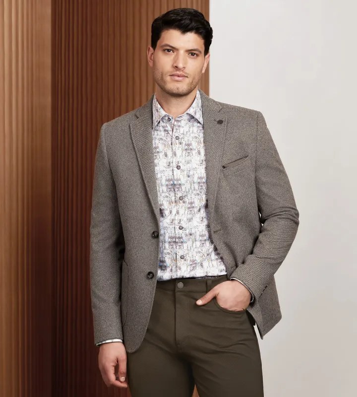 Modern Fit Knit Solid Sport Jacket sold by Tip Top