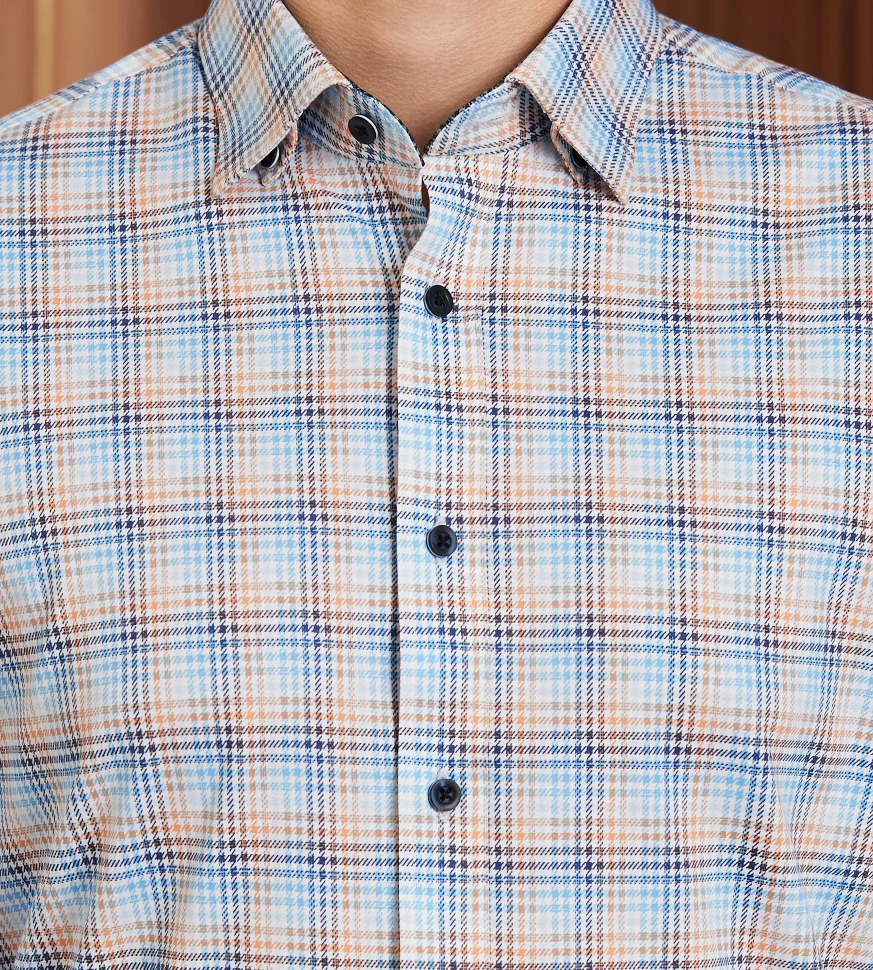 Modern Fit 360 Stretch Long Sleeve Plaid Printed Sport Shirt sold by Tip Top product image thumbnail 2