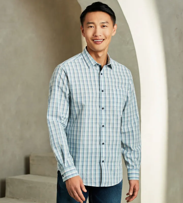 Modern Fit Long-Sleeve Plaid One-Pocket Sport Shirt sold by Tip Top