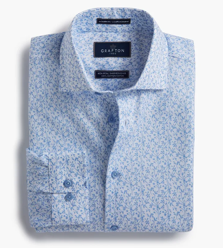 Modern Fit Non-Iron Floral Print Dress Shirt sold by Tip Top
