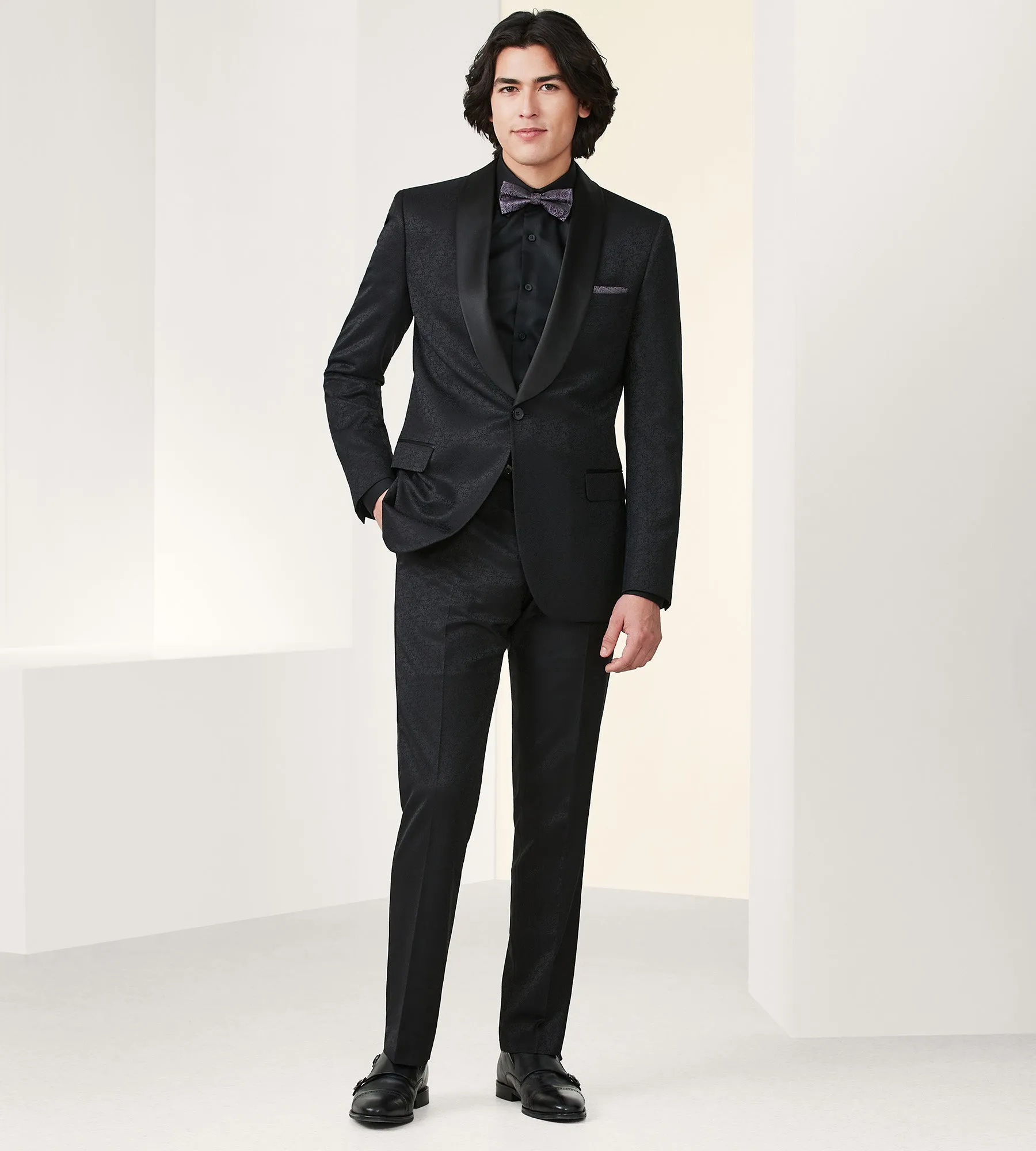 Slim Fit Leaf Jacquard Tuxedo sold by Tip Top product image thumbnail 4