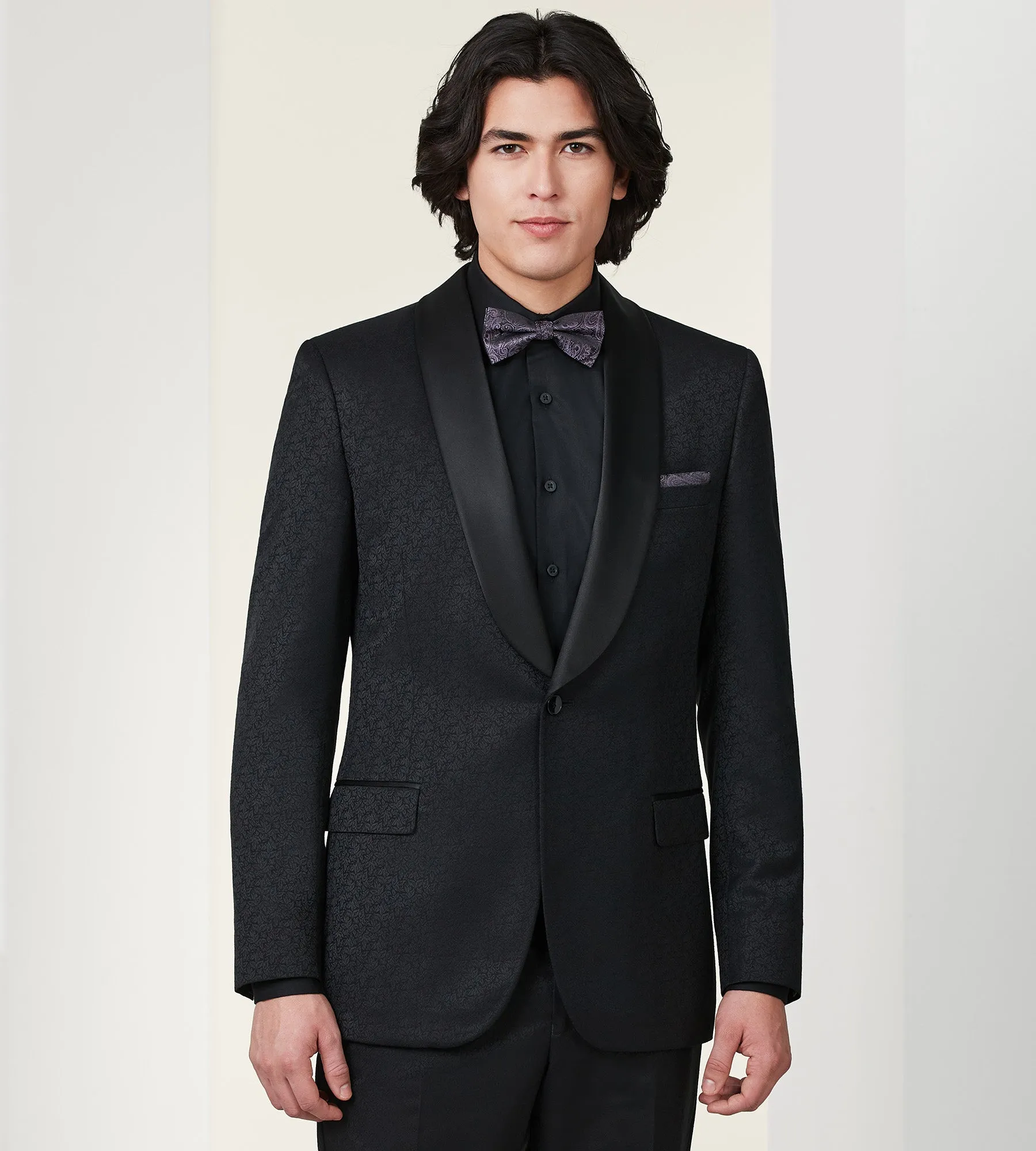 Slim Fit Leaf Jacquard Tuxedo sold by Tip Top