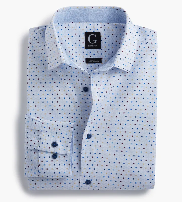 Slim Fit Dot Print Performance Dress Shirt sold by Tip Top