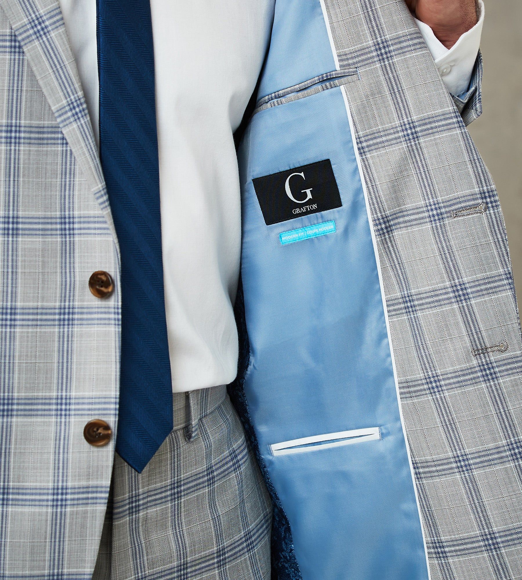 Modern Fit Check Suit Separate Jacket sold by Tip Top product image thumbnail 4