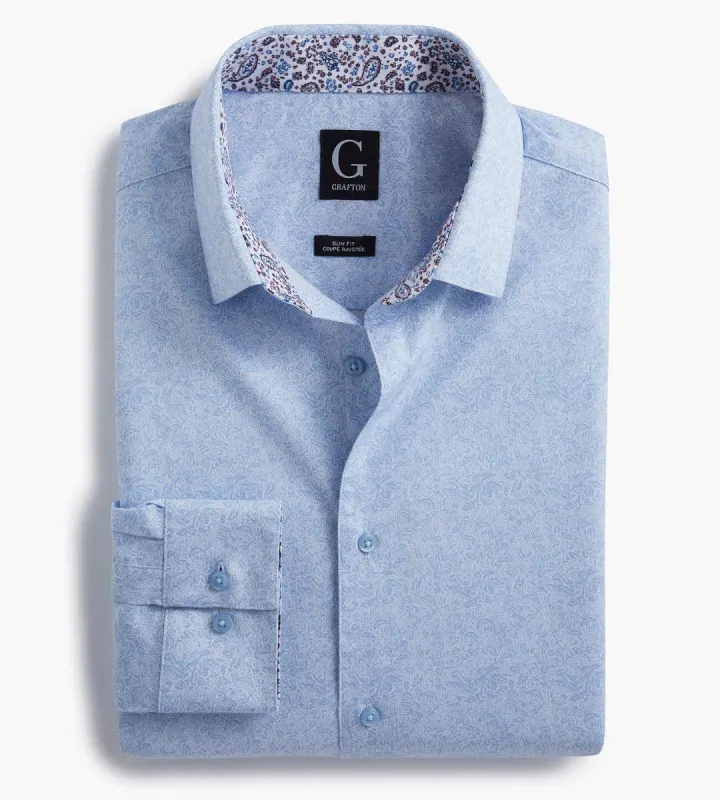 Slim Fit Floral Print Performance Dress Shirt sold by Tip Top