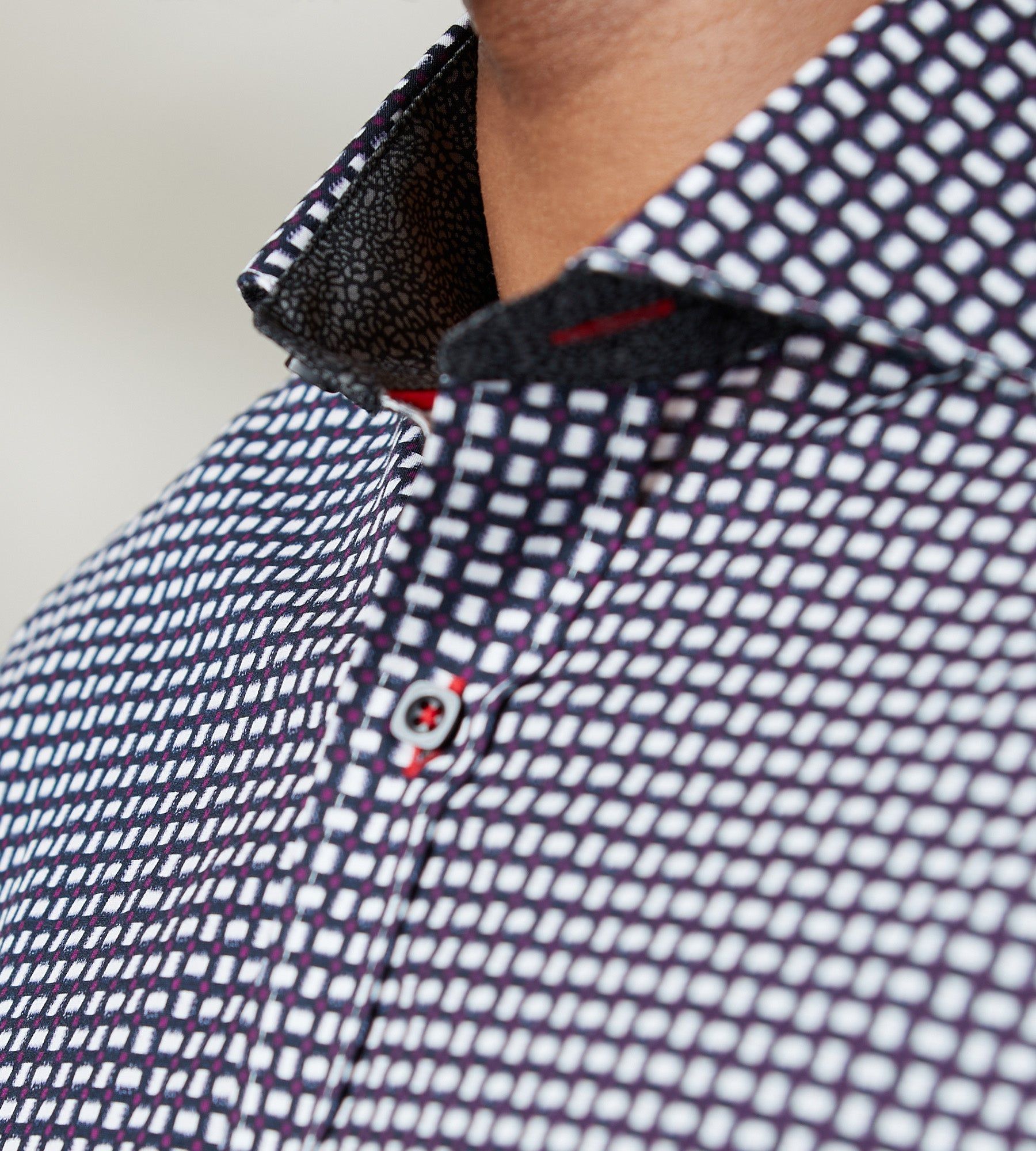 Modern Fit Long Sleeve Geo Print Sport Shirt sold by Tip Top product image thumbnail 4