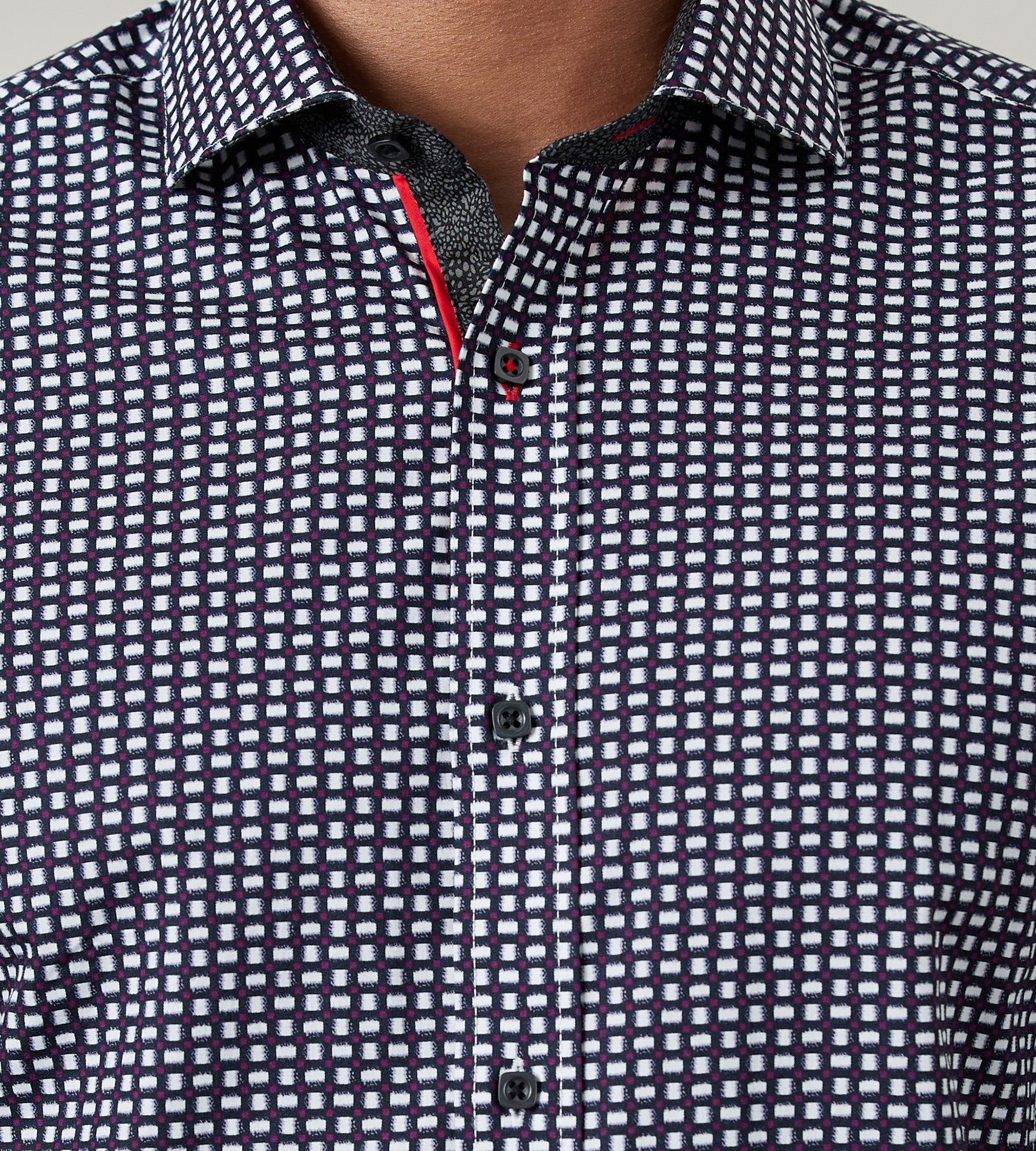 Modern Fit Long Sleeve Geo Print Sport Shirt sold by Tip Top product image thumbnail 2