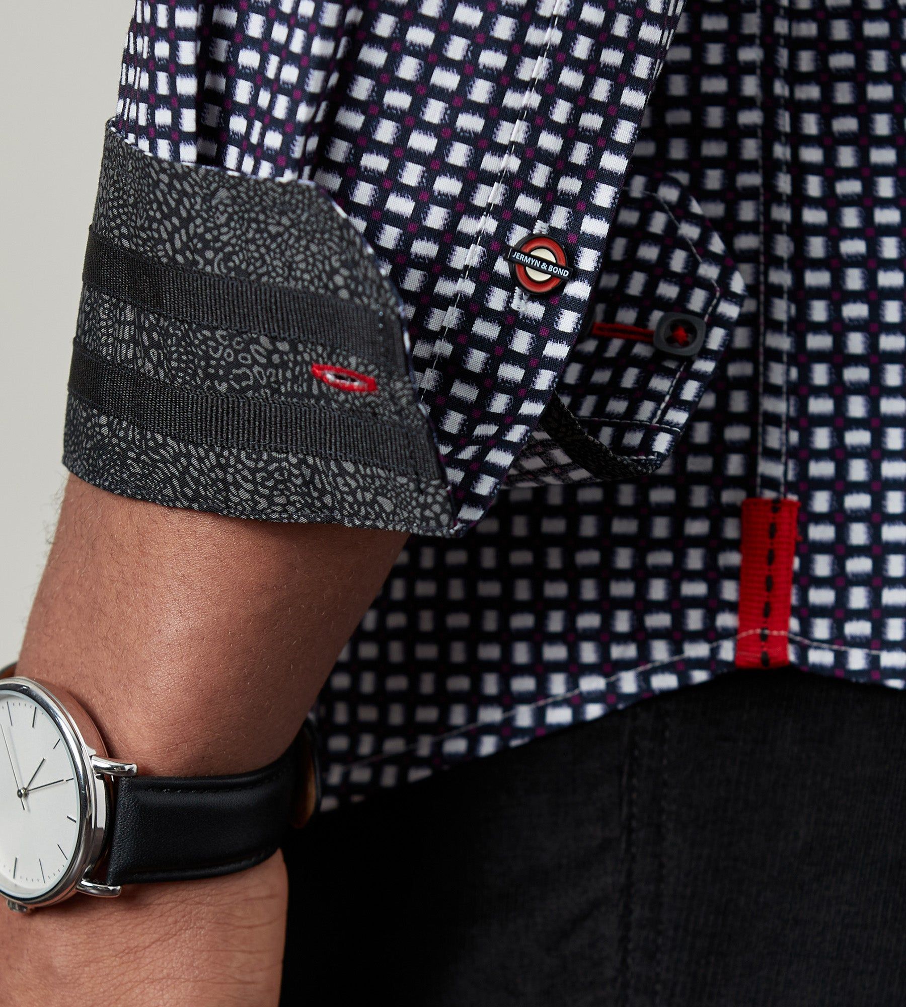 Modern Fit Long Sleeve Geo Print Sport Shirt sold by Tip Top product image thumbnail 3