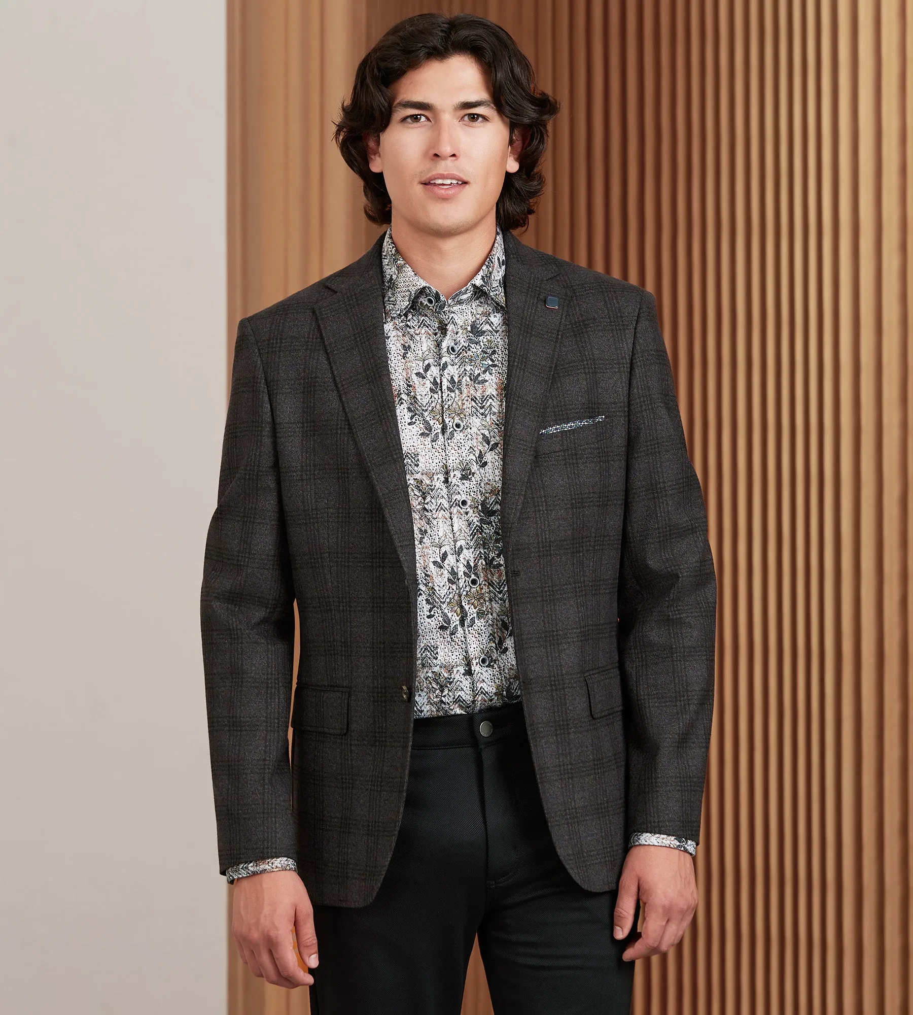 Modern Fit Woven Plaid Sport Jacket sold by Tip Top