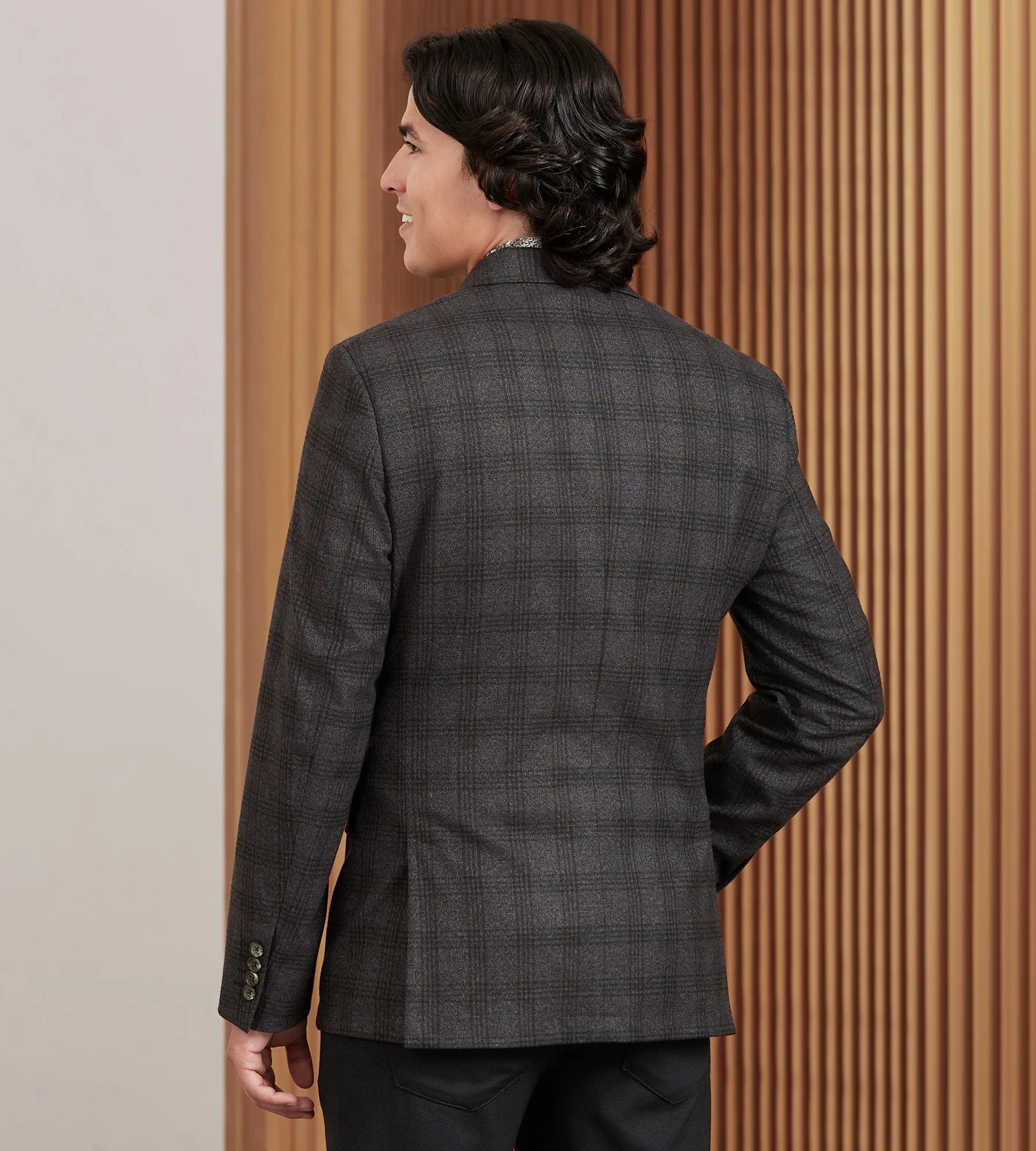 Modern Fit Woven Plaid Sport Jacket sold by Tip Top product image thumbnail 3