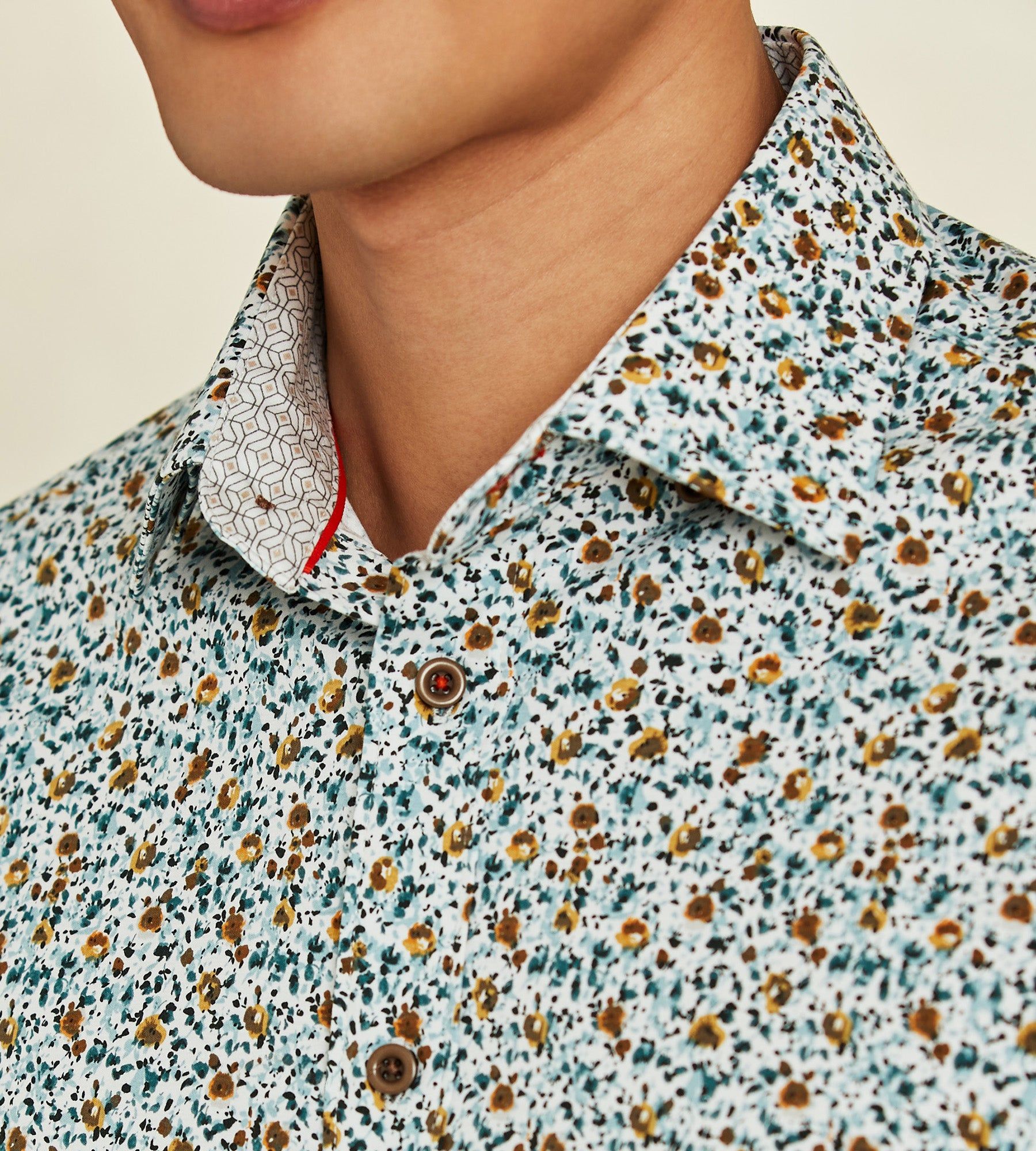 Slim Fit 360° Stretch Floral Print Soft Touch Long-Sleeve Sport Shirt sold by Tip Top product image thumbnail 3