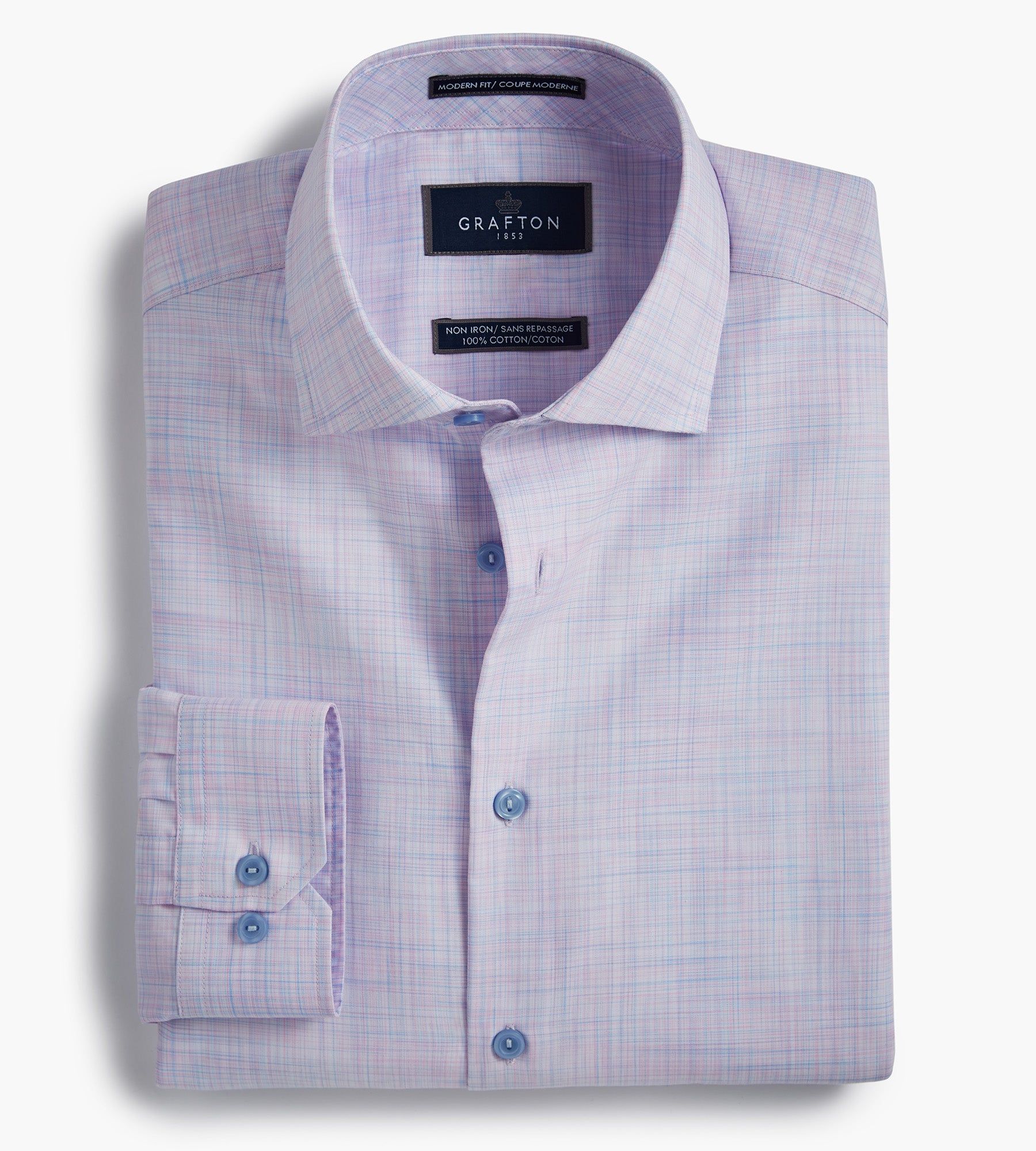 Modern Fit Non-Iron Tonal Plaid Print Dress Shirt sold by Tip Top