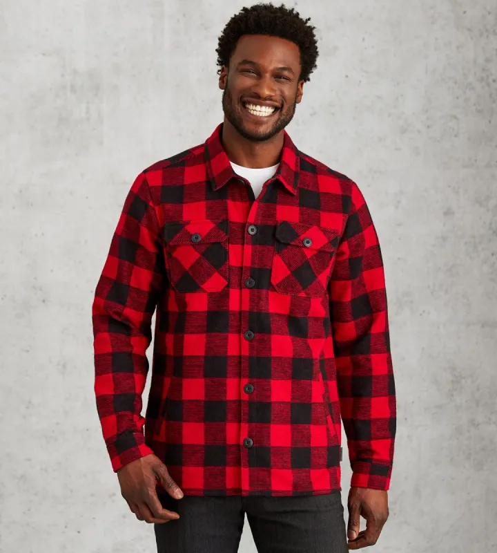 Modern Fit Long Sleeve Heavyweight Plaid Overshirt sold by Tip Top