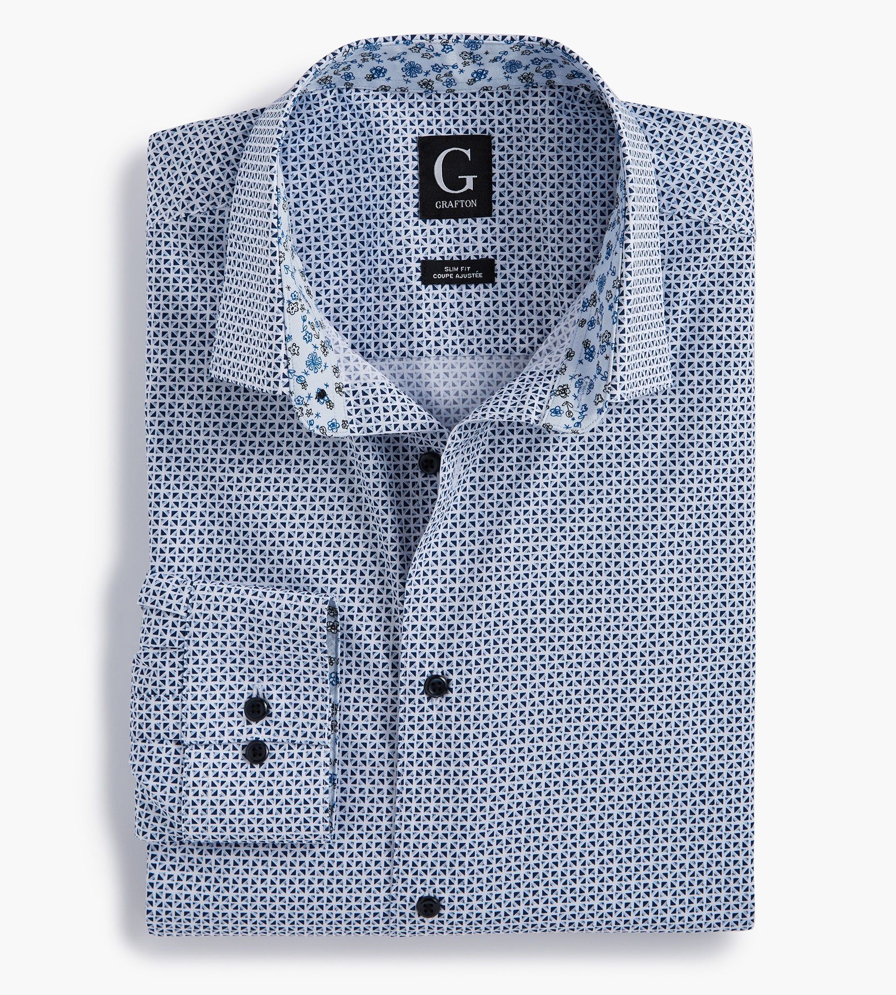Slim Fit Geo Print Performance Dress Shirt sold by Tip Top