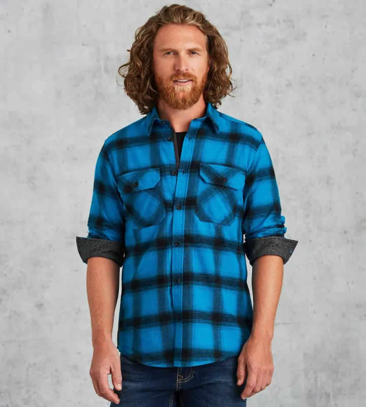 Modern Fit Long Sleeve Brushed Flannel Plaid Button-Front Sport Shirt sold by Tip Top