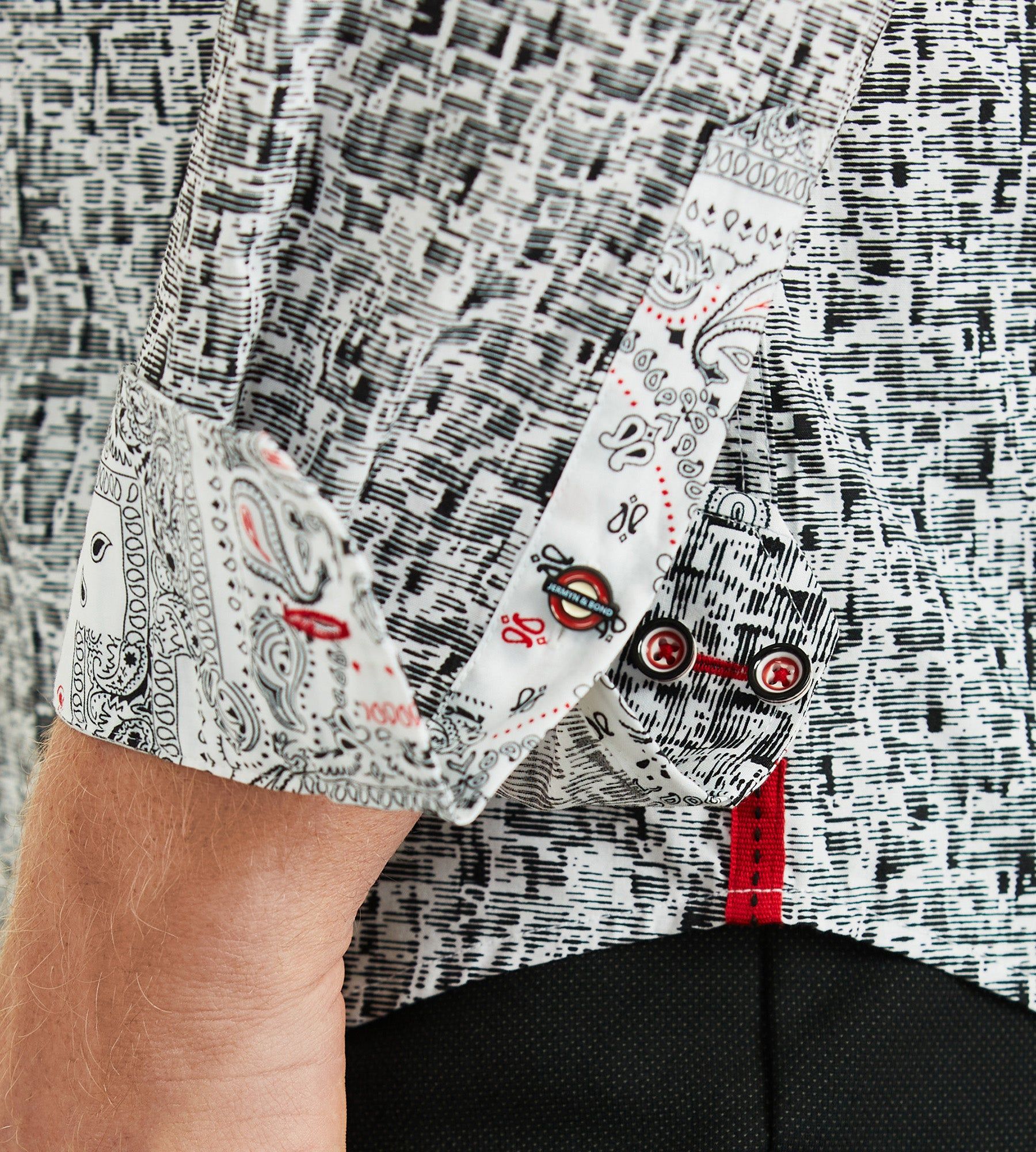 Modern Fit Long-Sleeve Double-Collar Textured Print Sport Shirt sold by Tip Top product image thumbnail 4