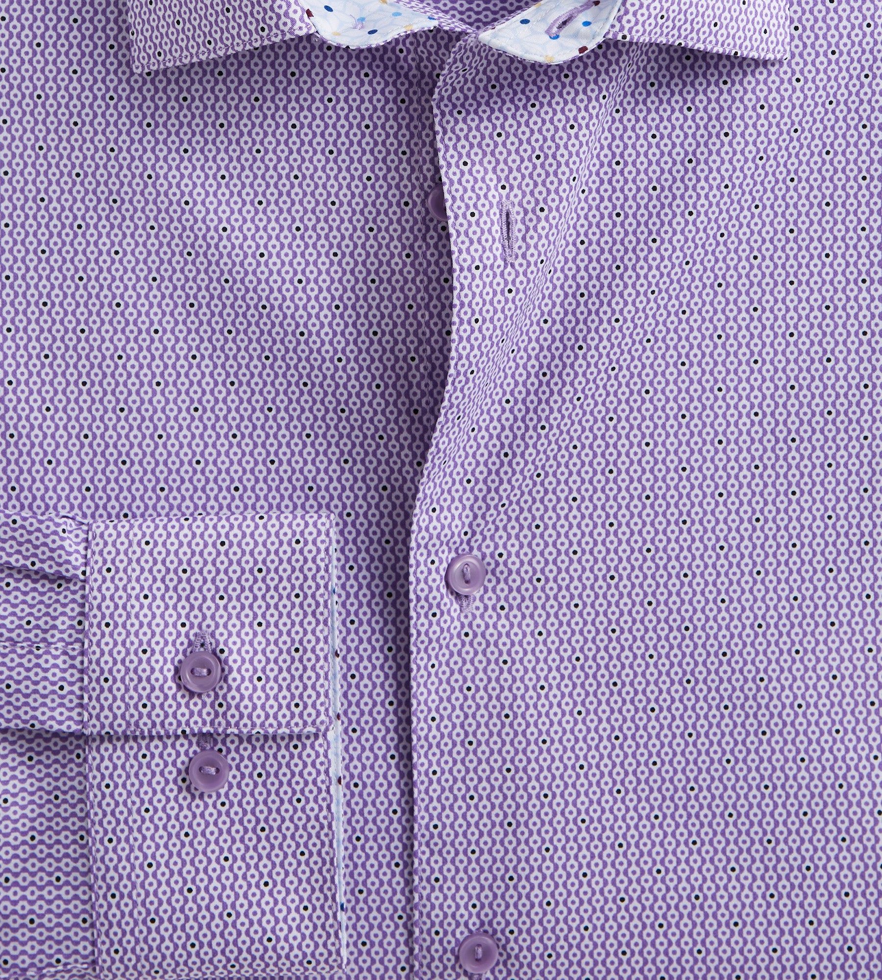 Slim Fit Dot Print Performance Dress Shirt sold by Tip Top product image thumbnail 2