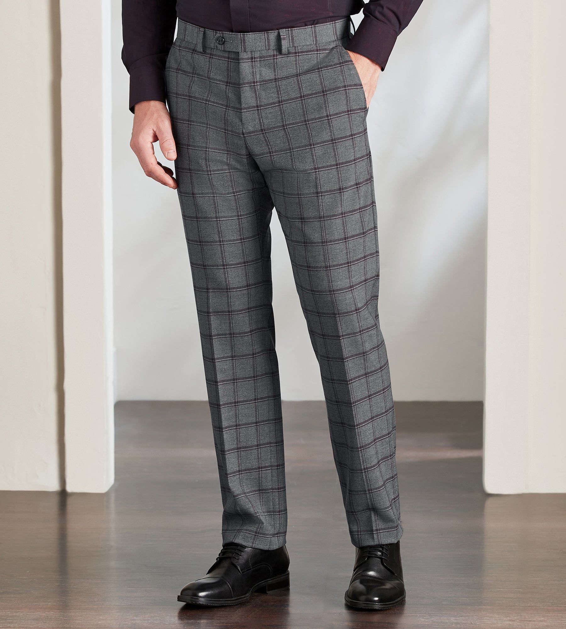 Modern Fit Stretch Check Suit Separate Pants sold by Tip Top