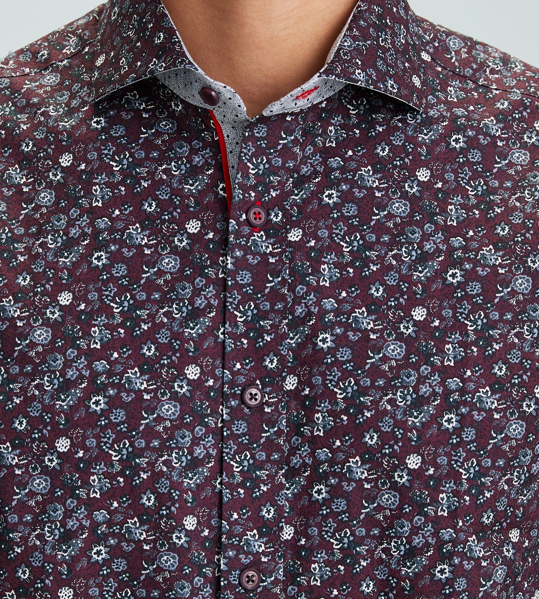 Modern Fit Long Sleeve Floral Print Sport Shirt sold by Tip Top product image thumbnail 2