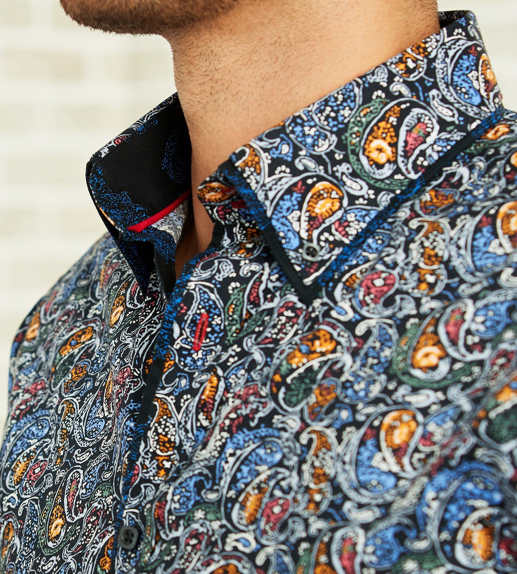 Modern Fit Long-Sleeve Double-Collar Paisley Print Sport Shirt sold by Tip Top product image thumbnail 3