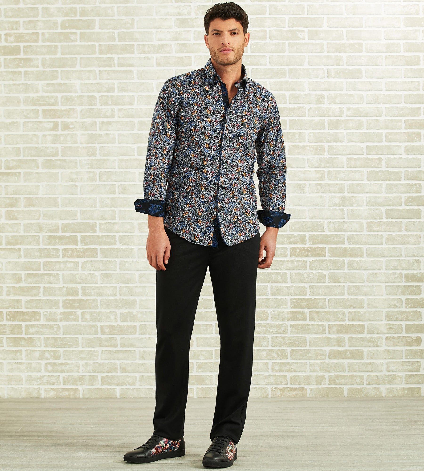 Modern Fit Long-Sleeve Double-Collar Paisley Print Sport Shirt sold by Tip Top product image thumbnail 5