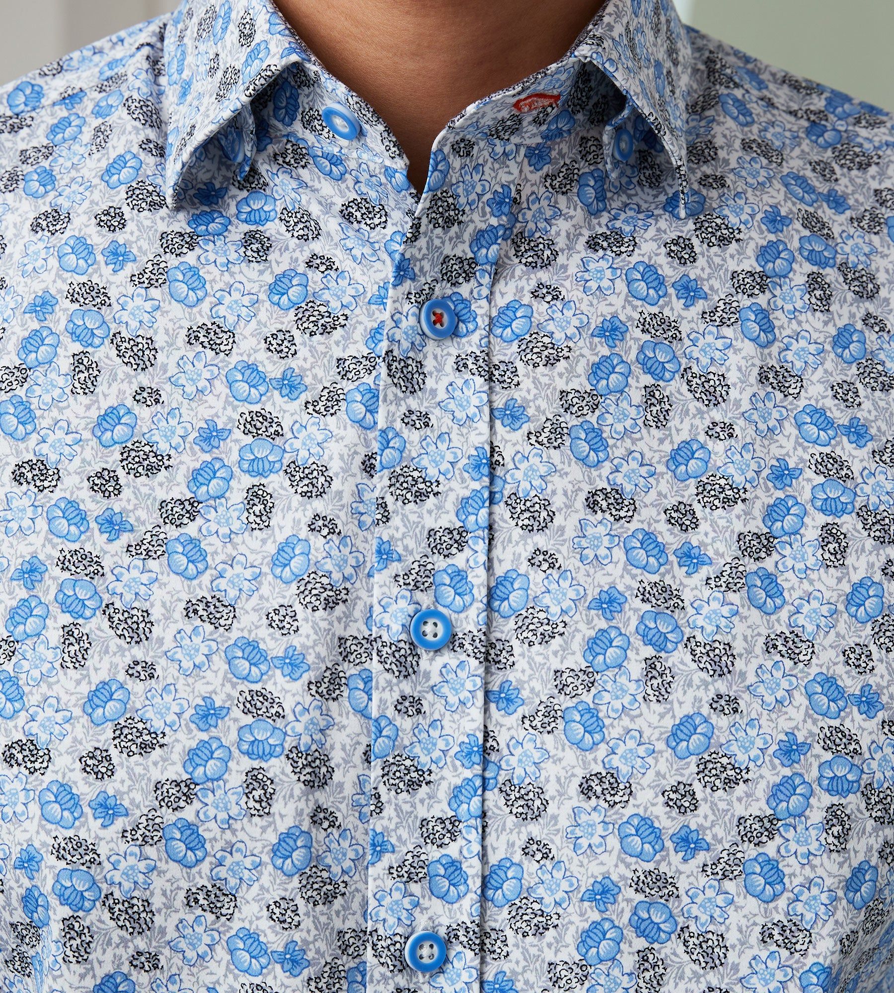 Modern Fit Long Sleeve 360° Stretch Floral Print Sport Shirt sold by Tip Top product image thumbnail 2