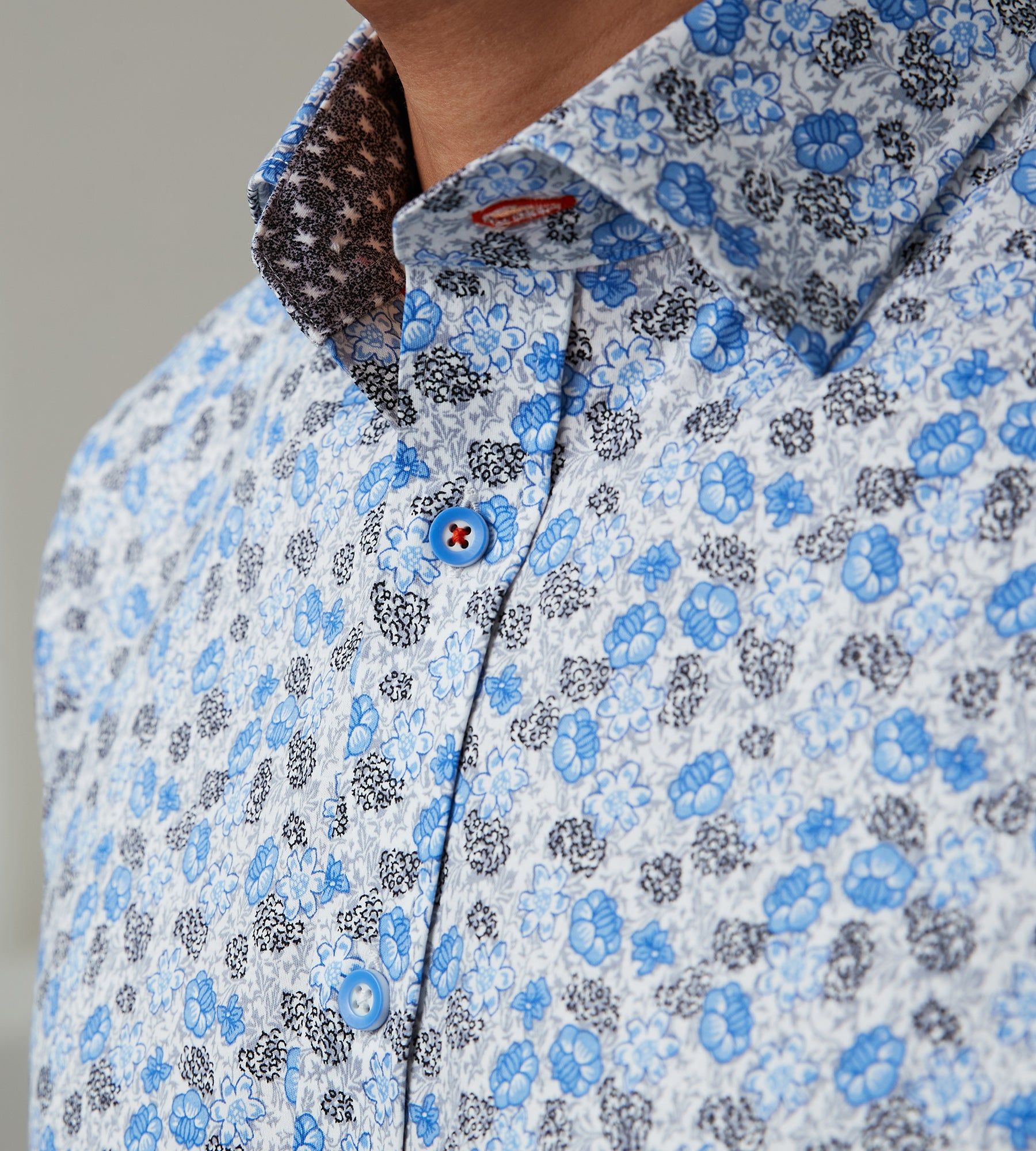 Modern Fit Long Sleeve 360° Stretch Floral Print Sport Shirt sold by Tip Top product image thumbnail 3