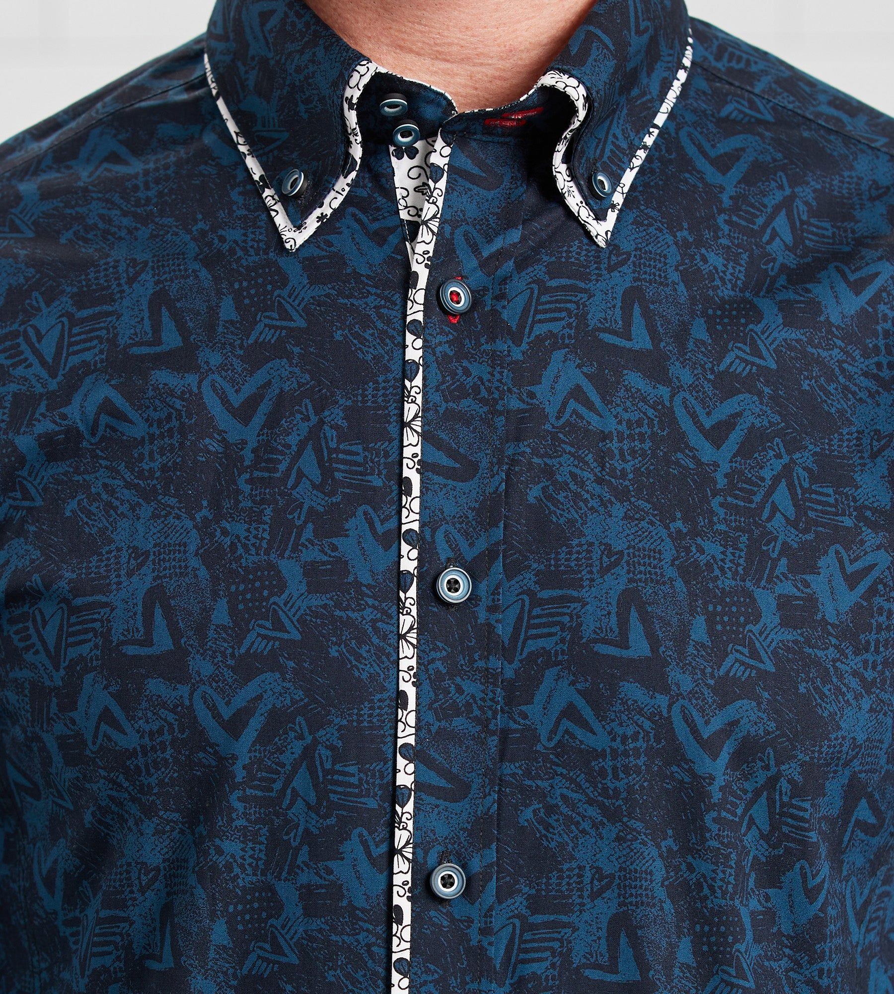 Modern Fit Long Sleeve Double-Collar Printed Sport Shirt sold by Tip Top product image thumbnail 2