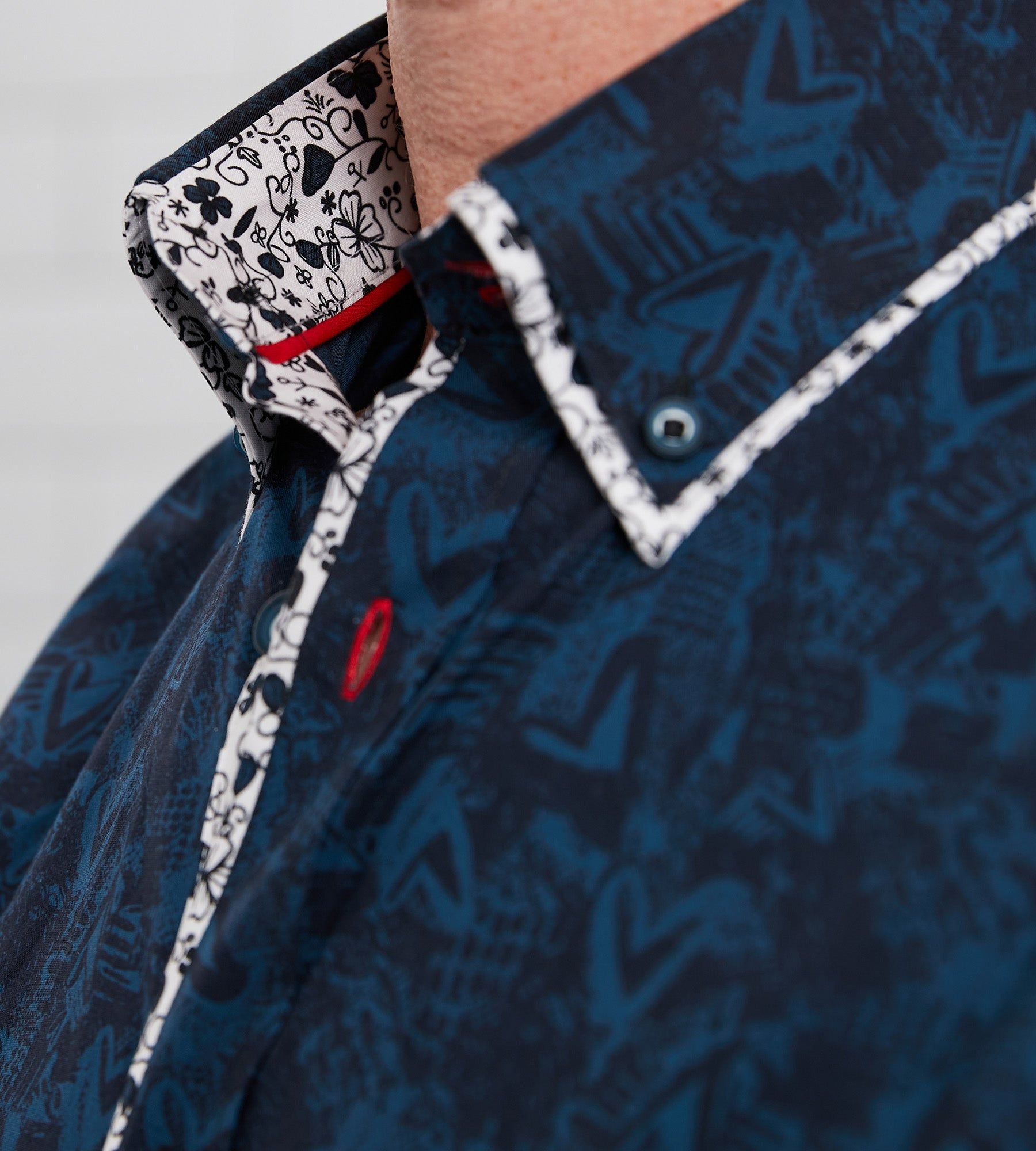 Modern Fit Long Sleeve Double-Collar Printed Sport Shirt sold by Tip Top product image thumbnail 3