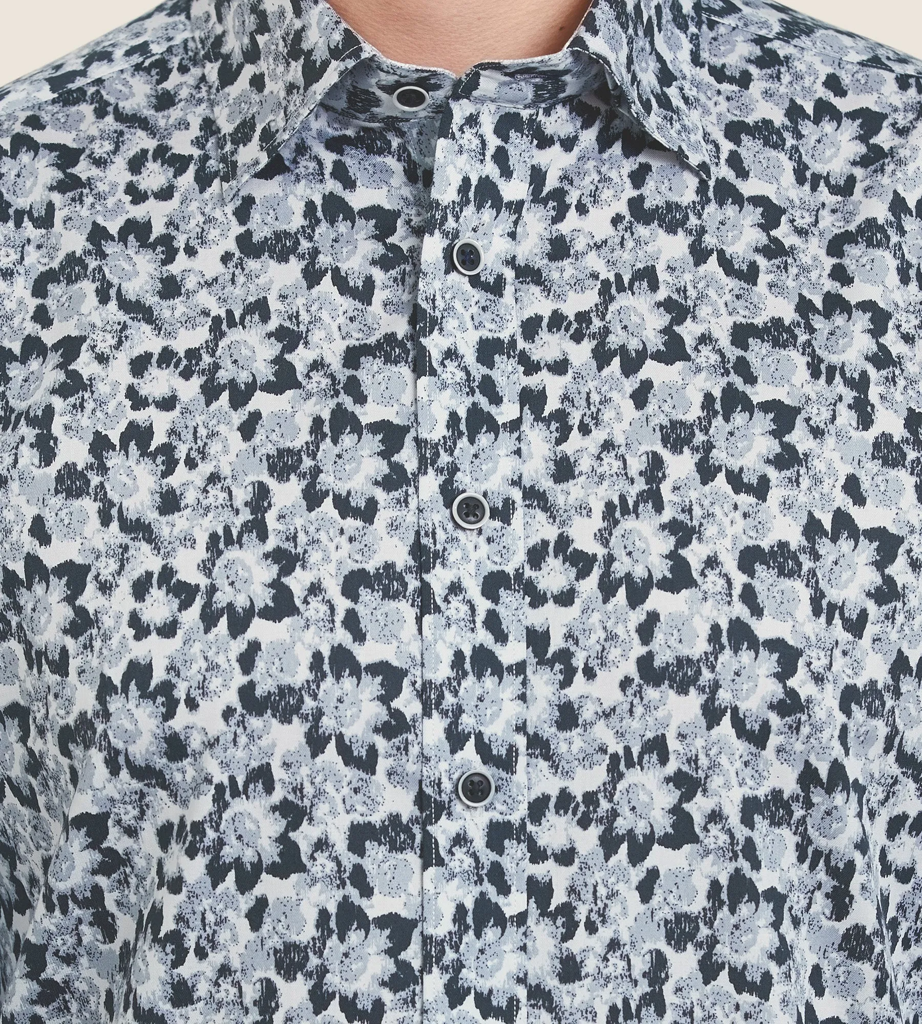 Modern Fit Non-Iron Long Sleeve Floral Pattern Sport Shirt sold by Tip Top product image thumbnail 3