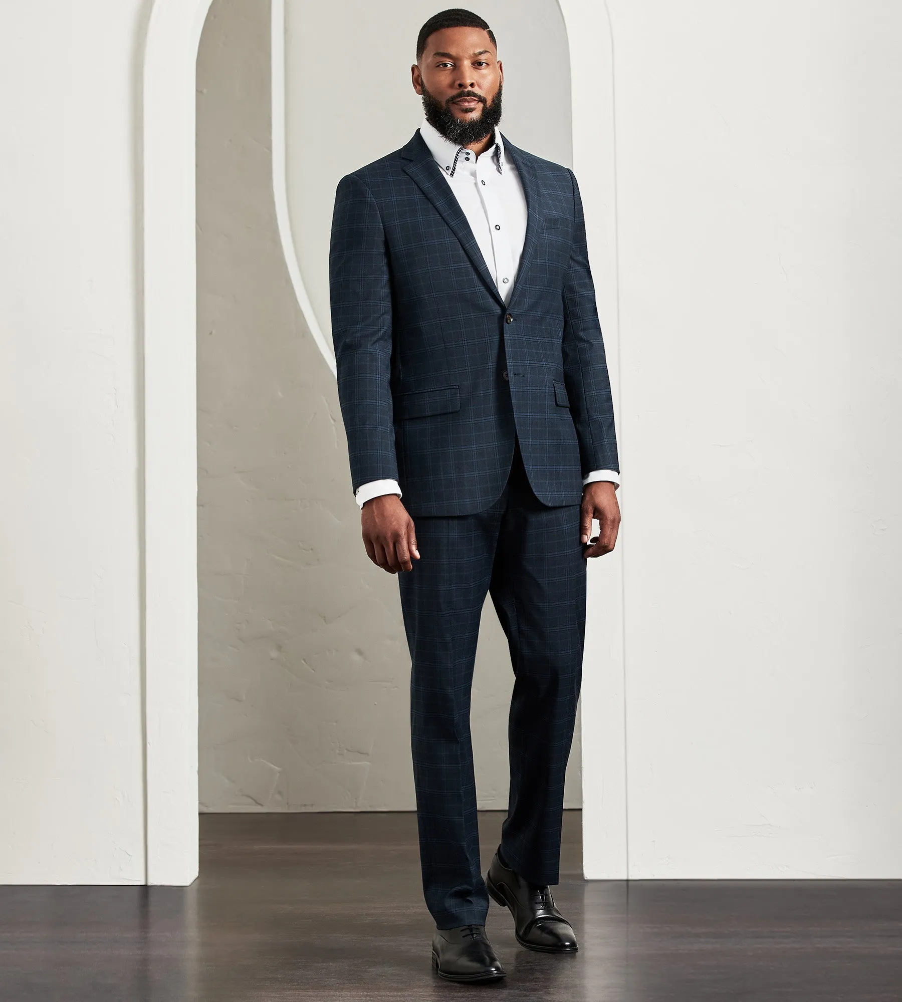 Modern Fit Stretch Check Suit sold by Tip Top product image thumbnail 5