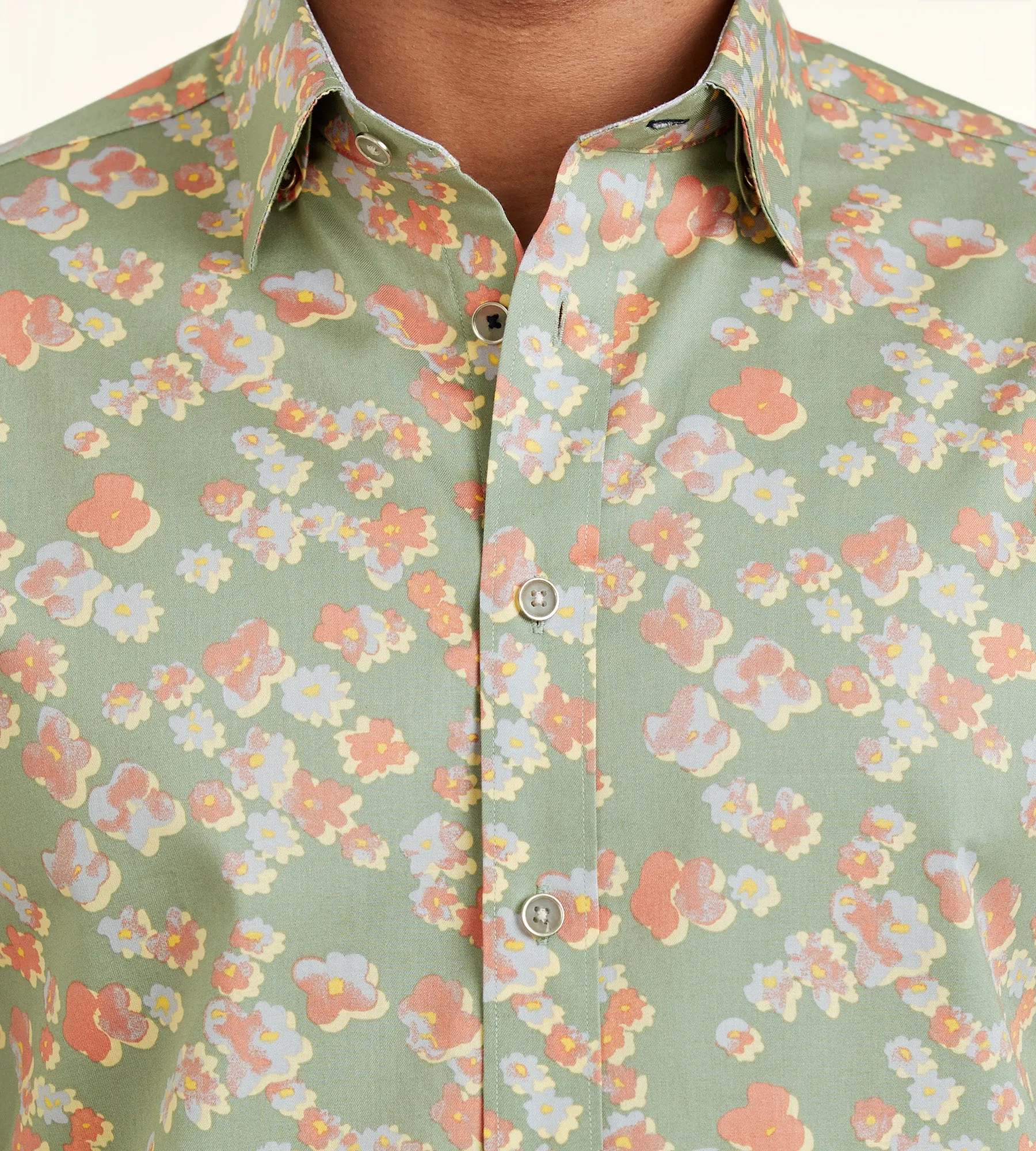 Modern Fit Non-Iron Long Sleeve Floral Pattern Sport Shirt sold by Tip Top product image thumbnail 2