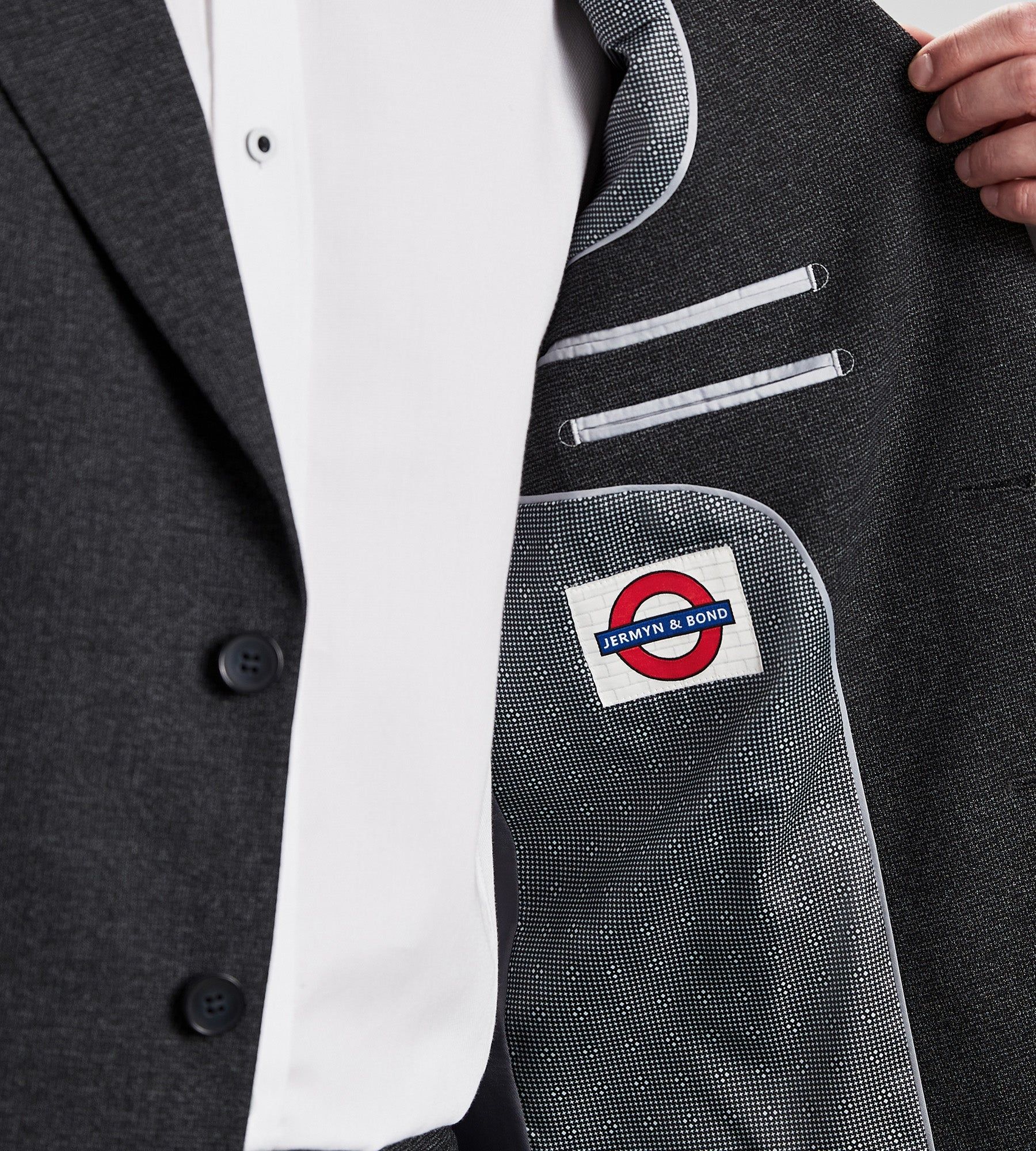 Slim Fit Check Peak Lapel Suit sold by Tip Top product image thumbnail 3