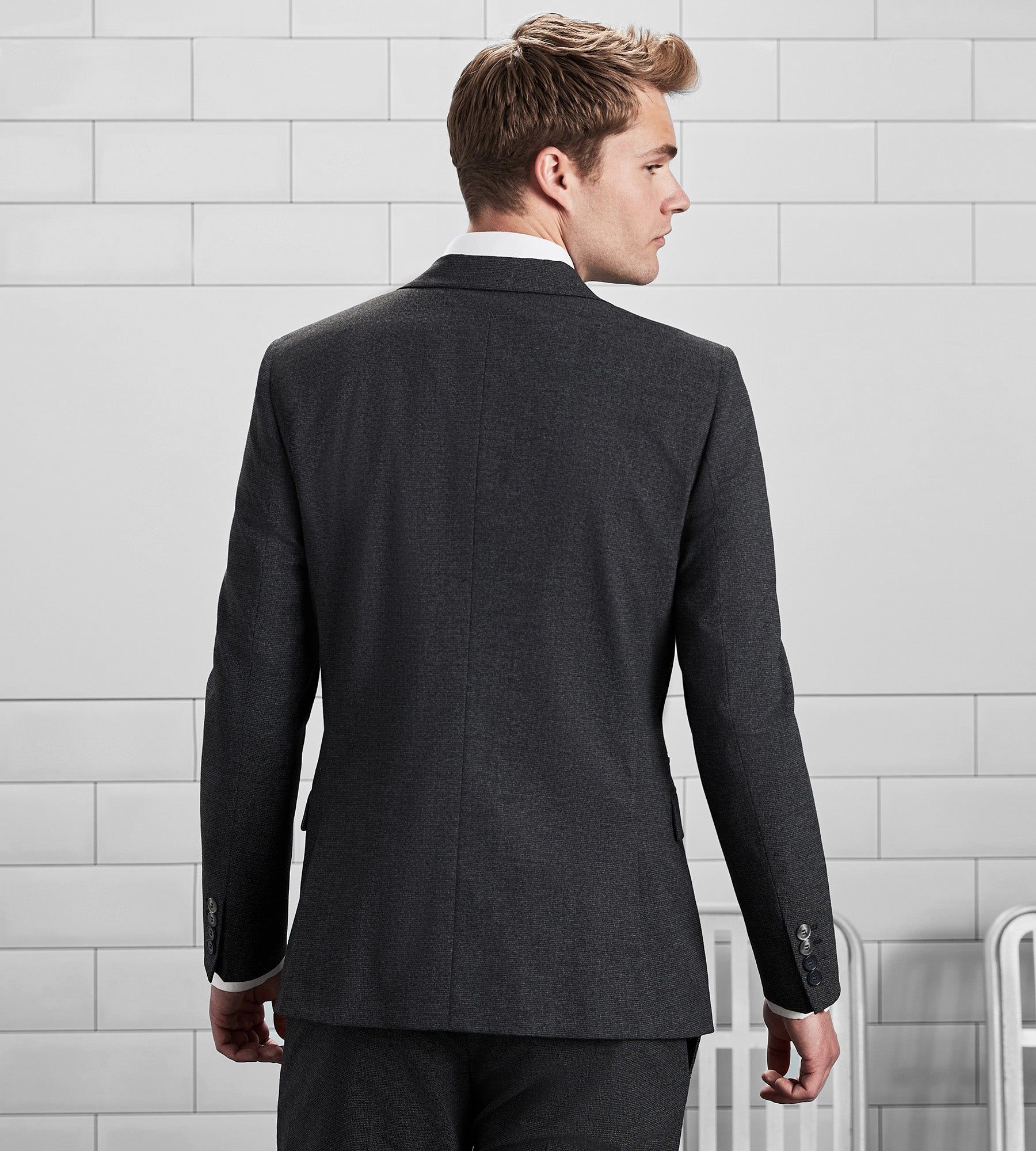 Slim Fit Check Peak Lapel Suit sold by Tip Top product image thumbnail 4