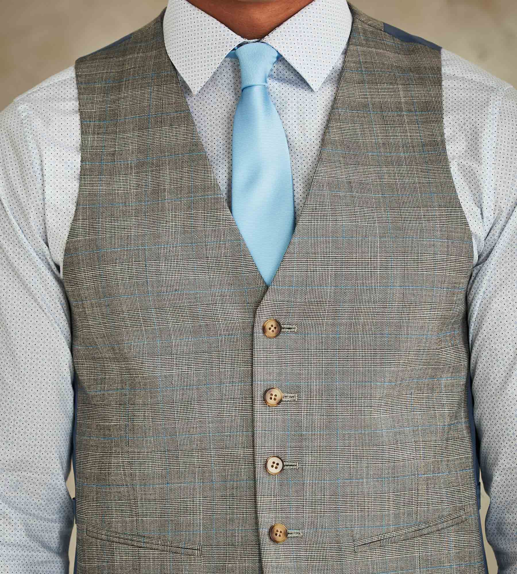 Slim Fit Check Suit Separate Vest sold by Tip Top product image thumbnail 3