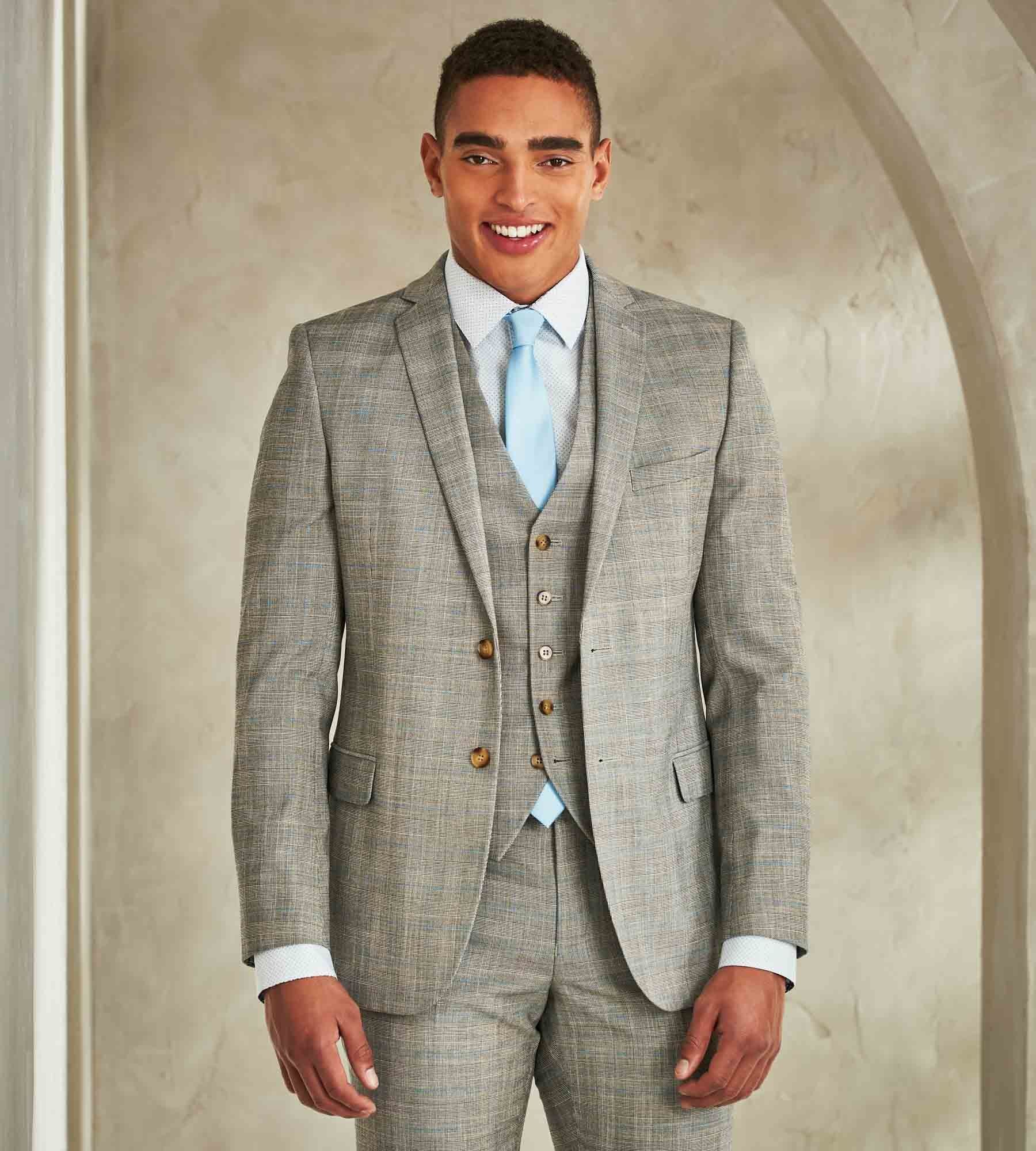 Slim Fit Check Suit Separate Vest sold by Tip Top product image thumbnail 4